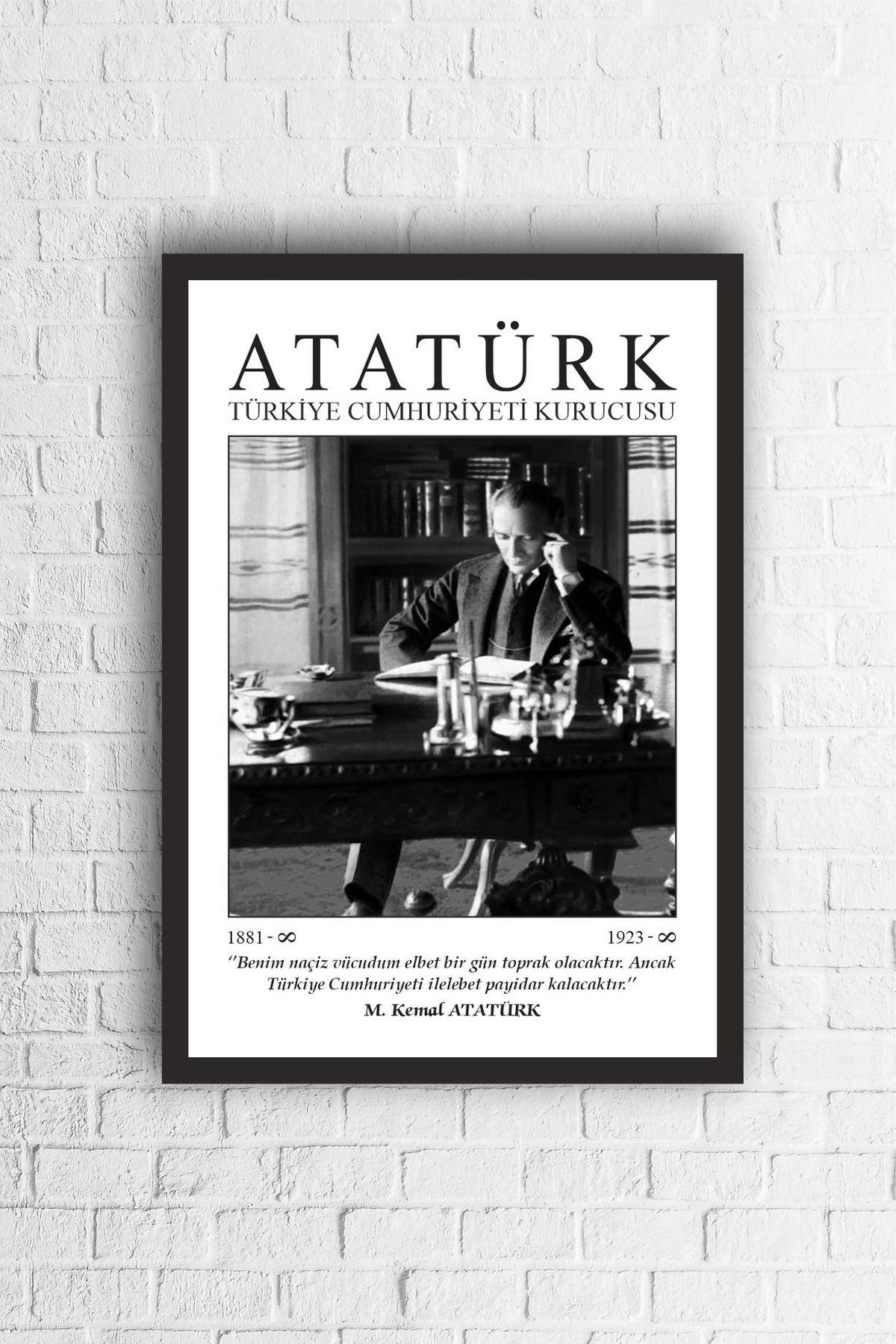 beedene Çerçeveli Atatürk Portresi Tablo
