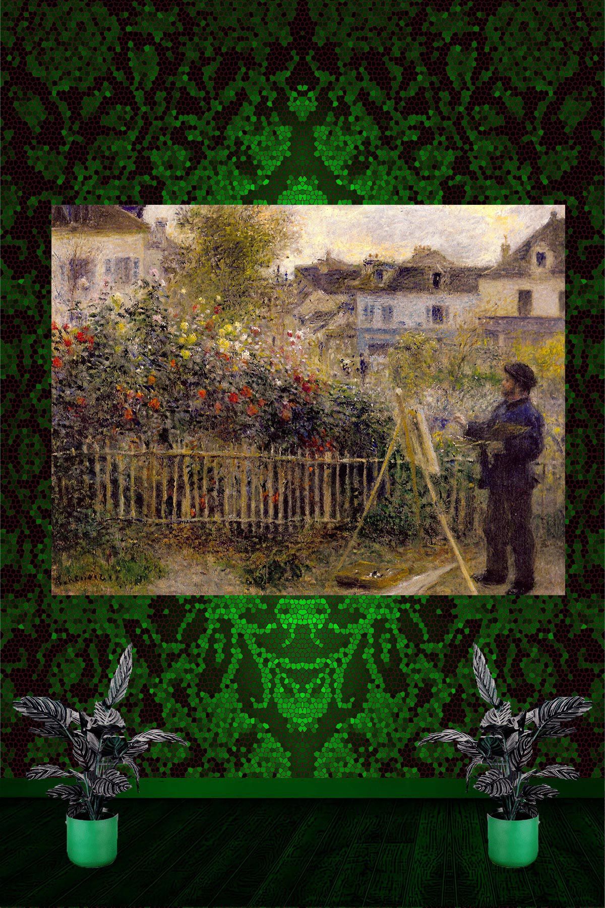 tablokanvas Pierre Auguste Renoir Monet Painting In His Garden Kanvas Tablo