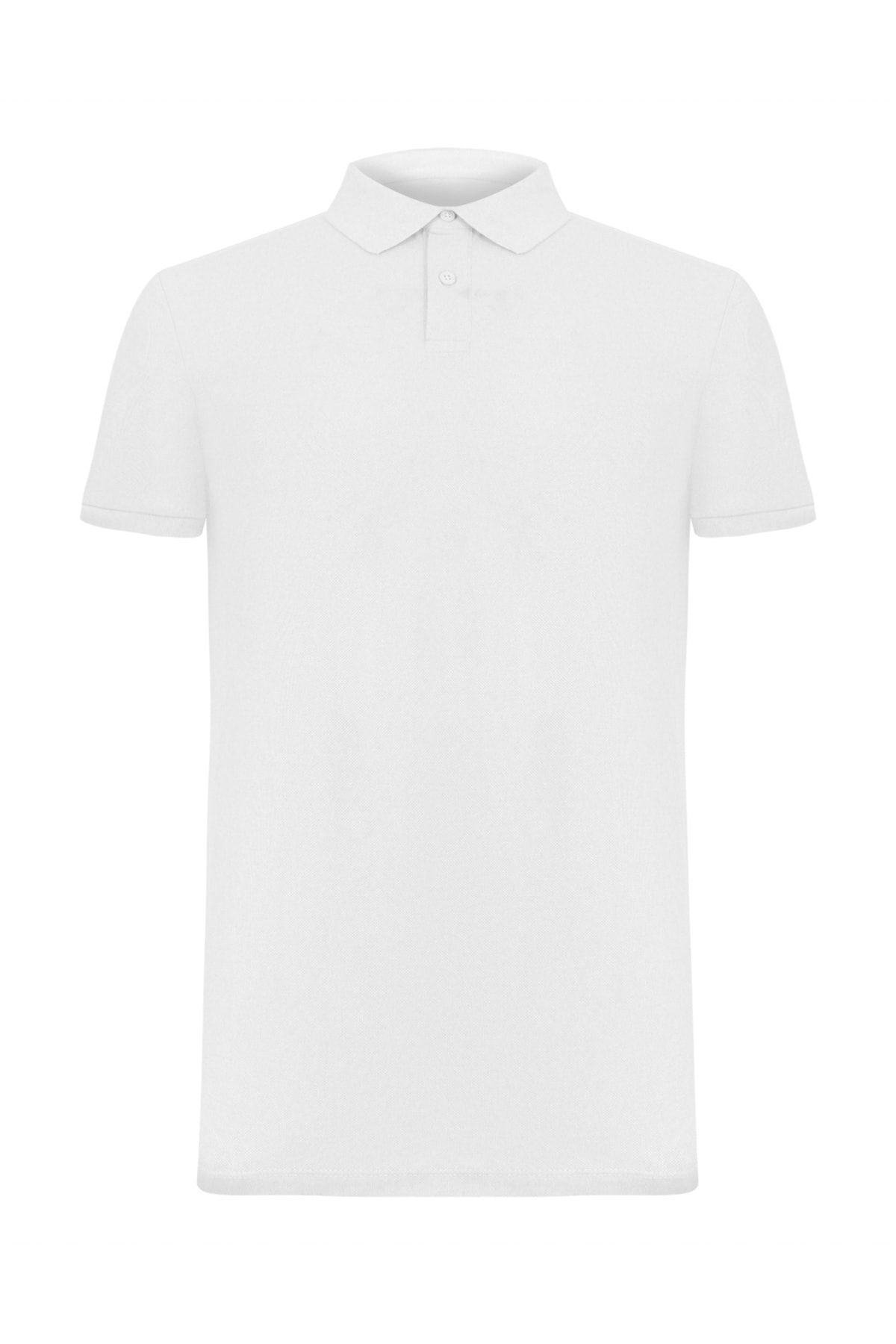 Mudo Erkek Beyaz Polo Yaka Pamuk T-Shirt 375626