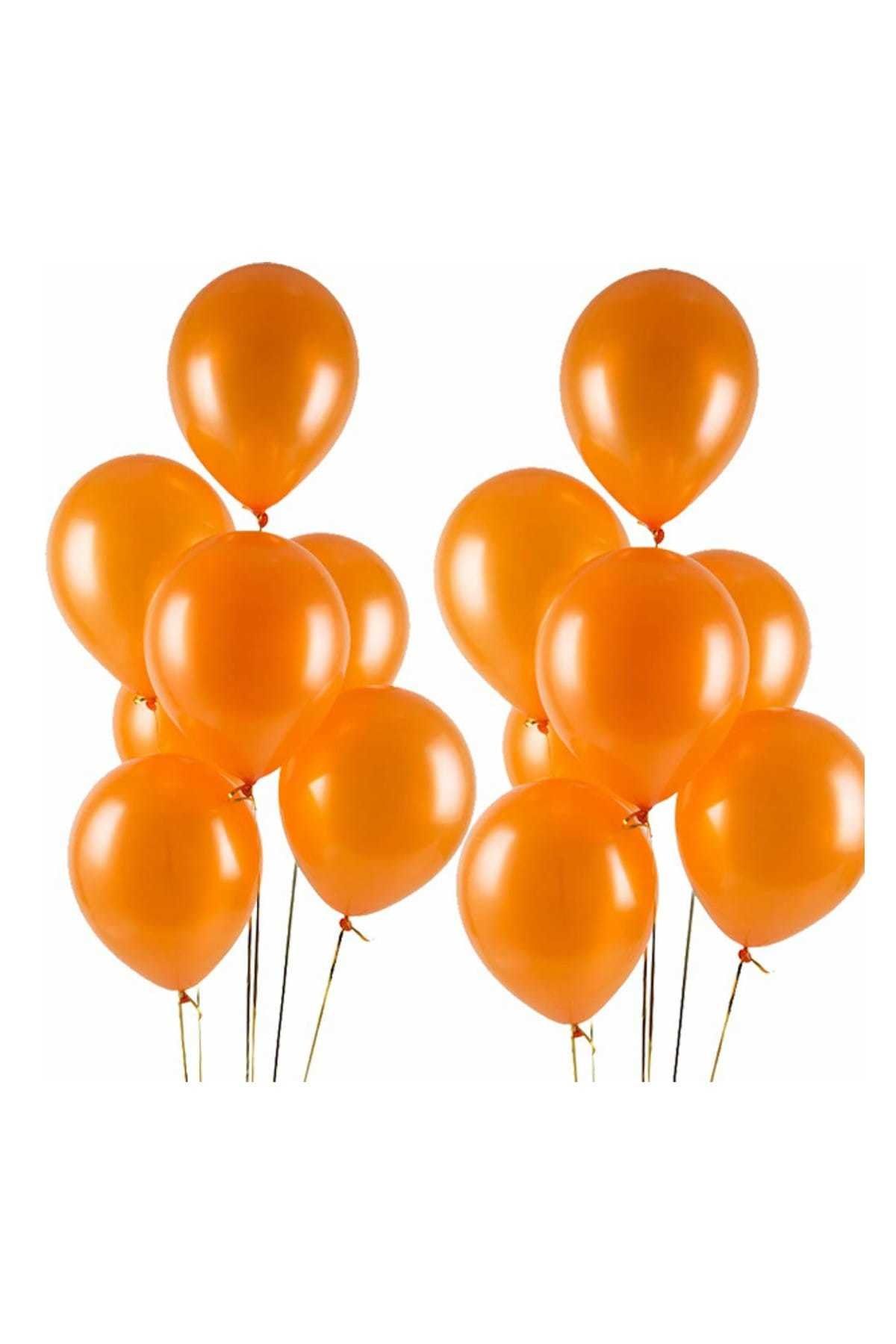 Parti Dolabı Turuncu Renk Metalik Balon 30 Adet ( 30'Lu Paket)