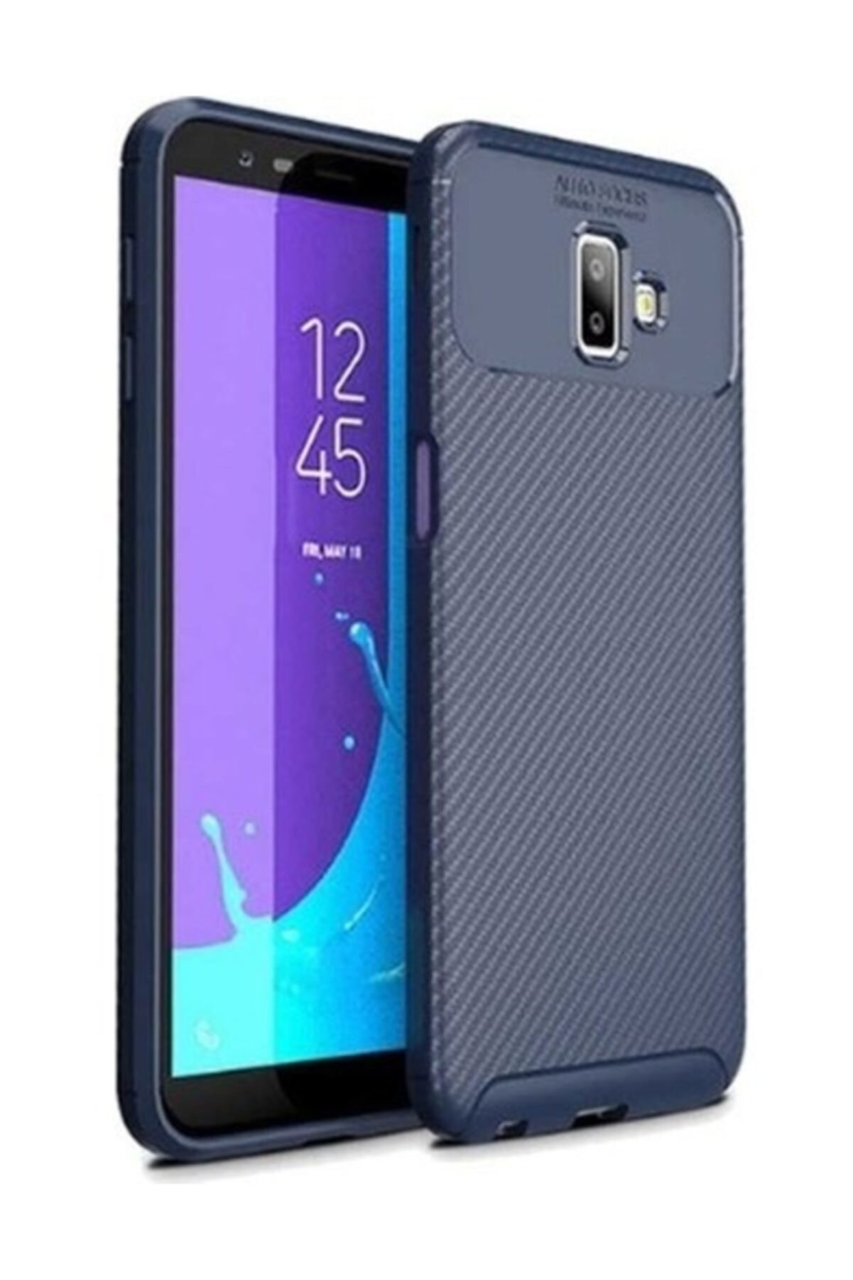 Divex Galaxy J6 Plus Kılıf Karbon Desenli Lux Negro Silikon + Nano Cam Koruyucu
