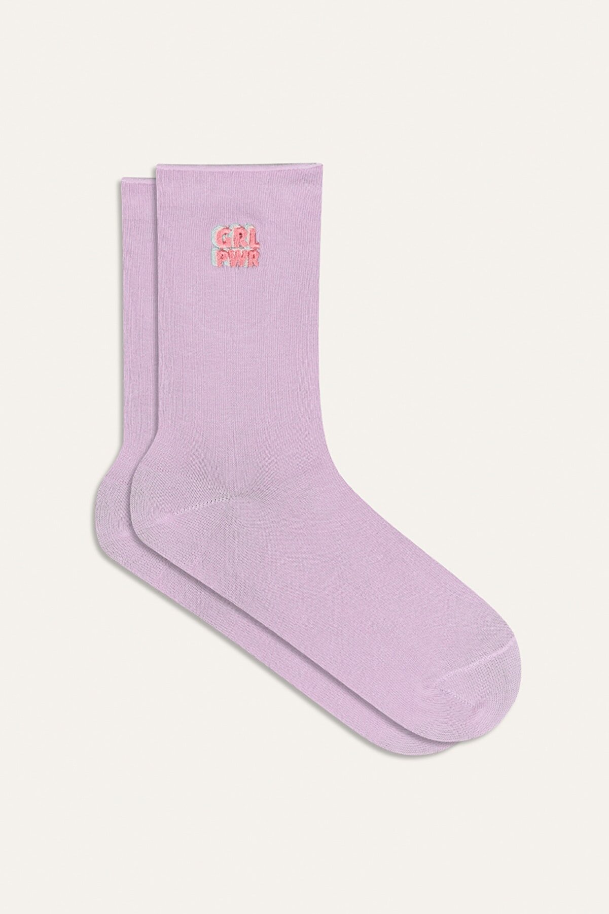 Mudo Kadın Lila Nakış Detaylı Pamuklu Çorap 369664