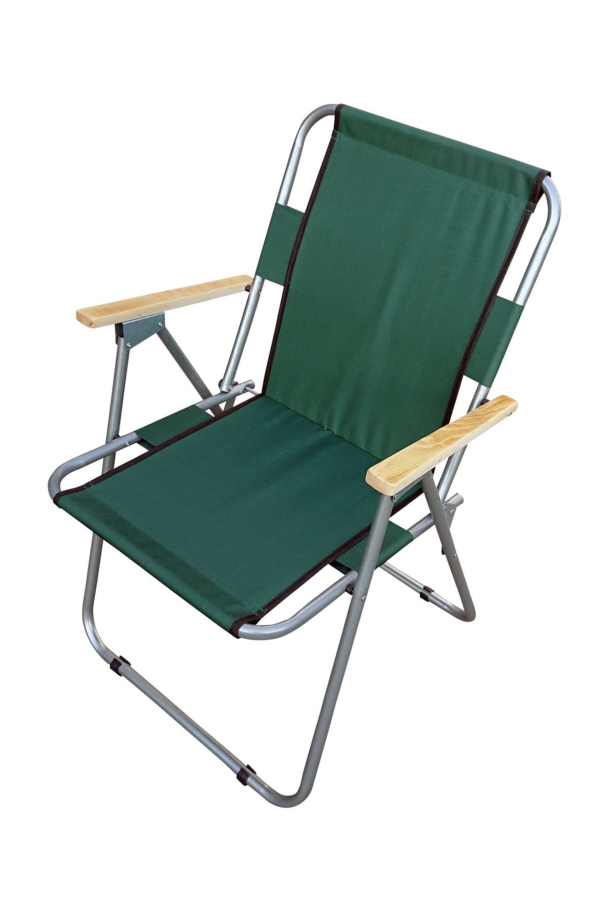 Weehome Ahşap Kollu Katlanabilir Piknik Kamp Balkon Sandalyesi Yeşil