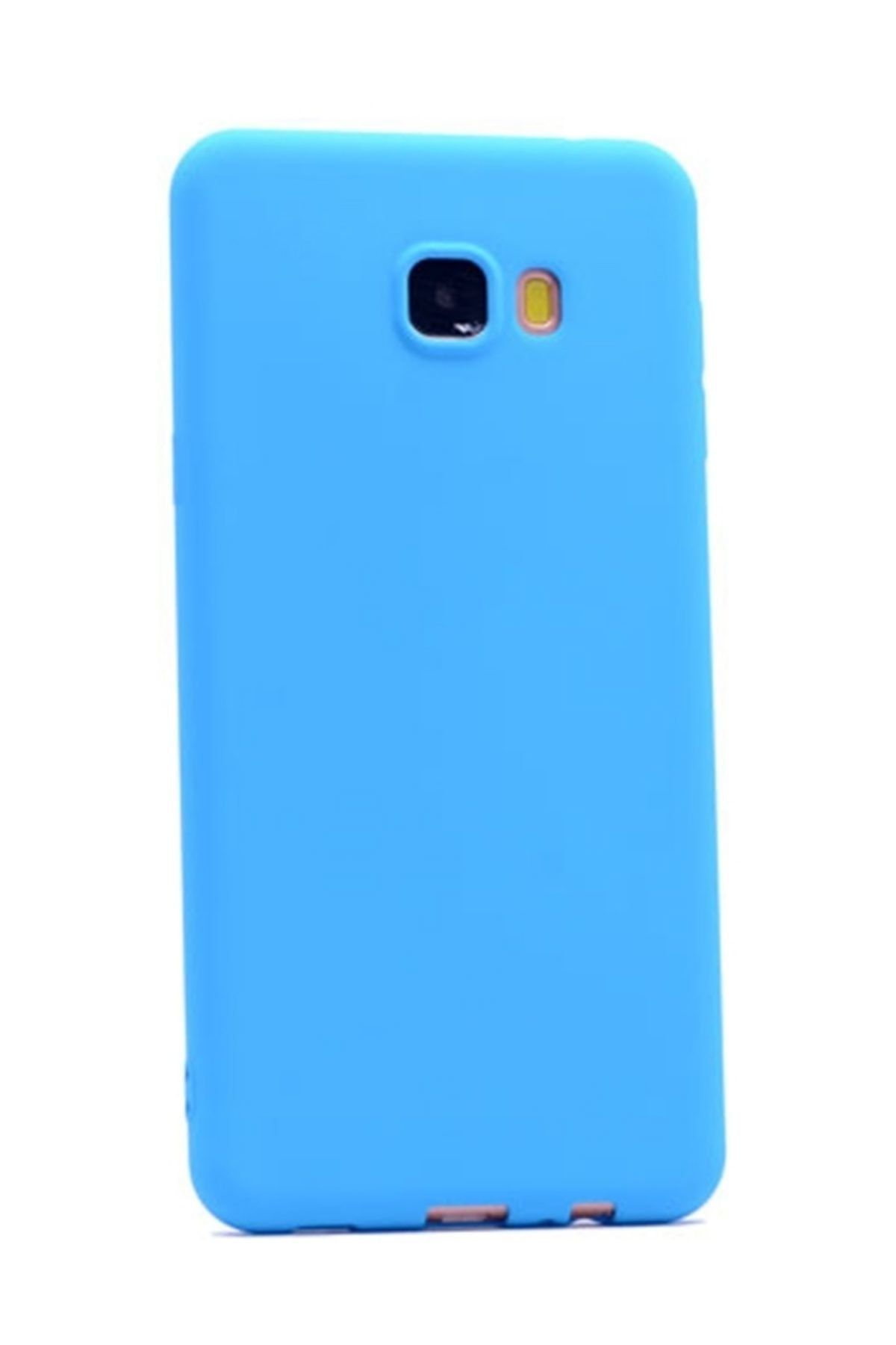 CaseStreet Samsung Galaxy C5 Kılıf Premier Silikon Kılıf+nano Glass Koruyucu Mavi