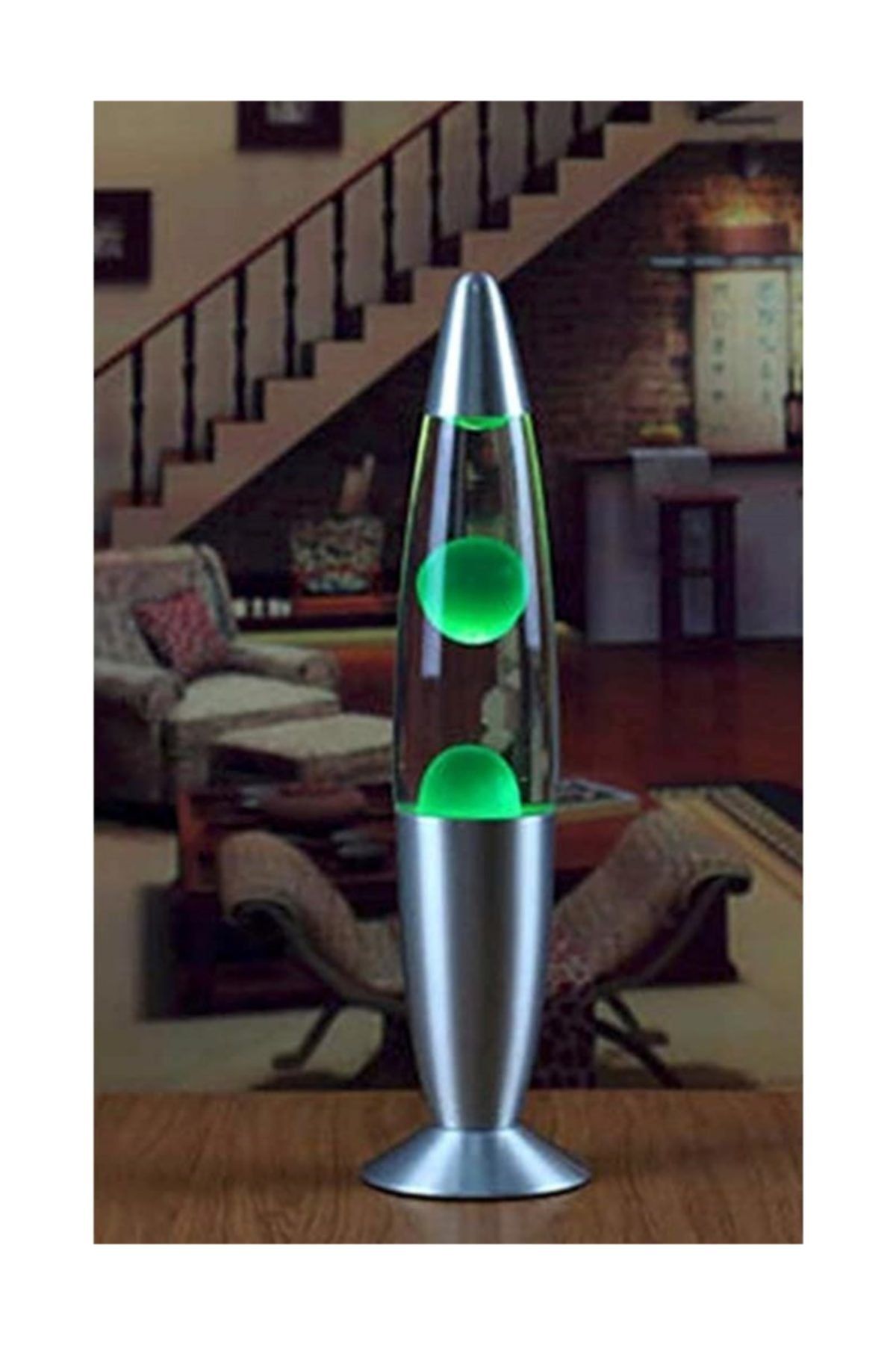 HediyeFilesi Lav Lambası 41 Cm Konsept Lamba Gece Lambası Lava Lamp Masa - Yeşil