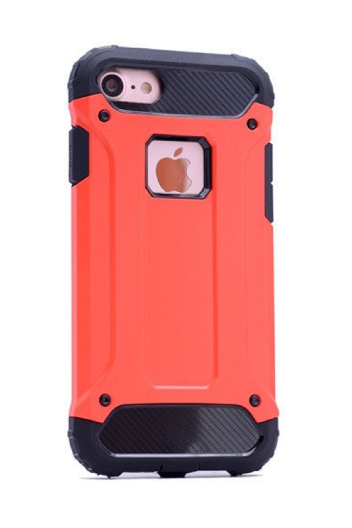 CaseStreet Apple Iphone 7 Plus Kılıf Crash Zırh Koruma + Nano Glass Kırmızı