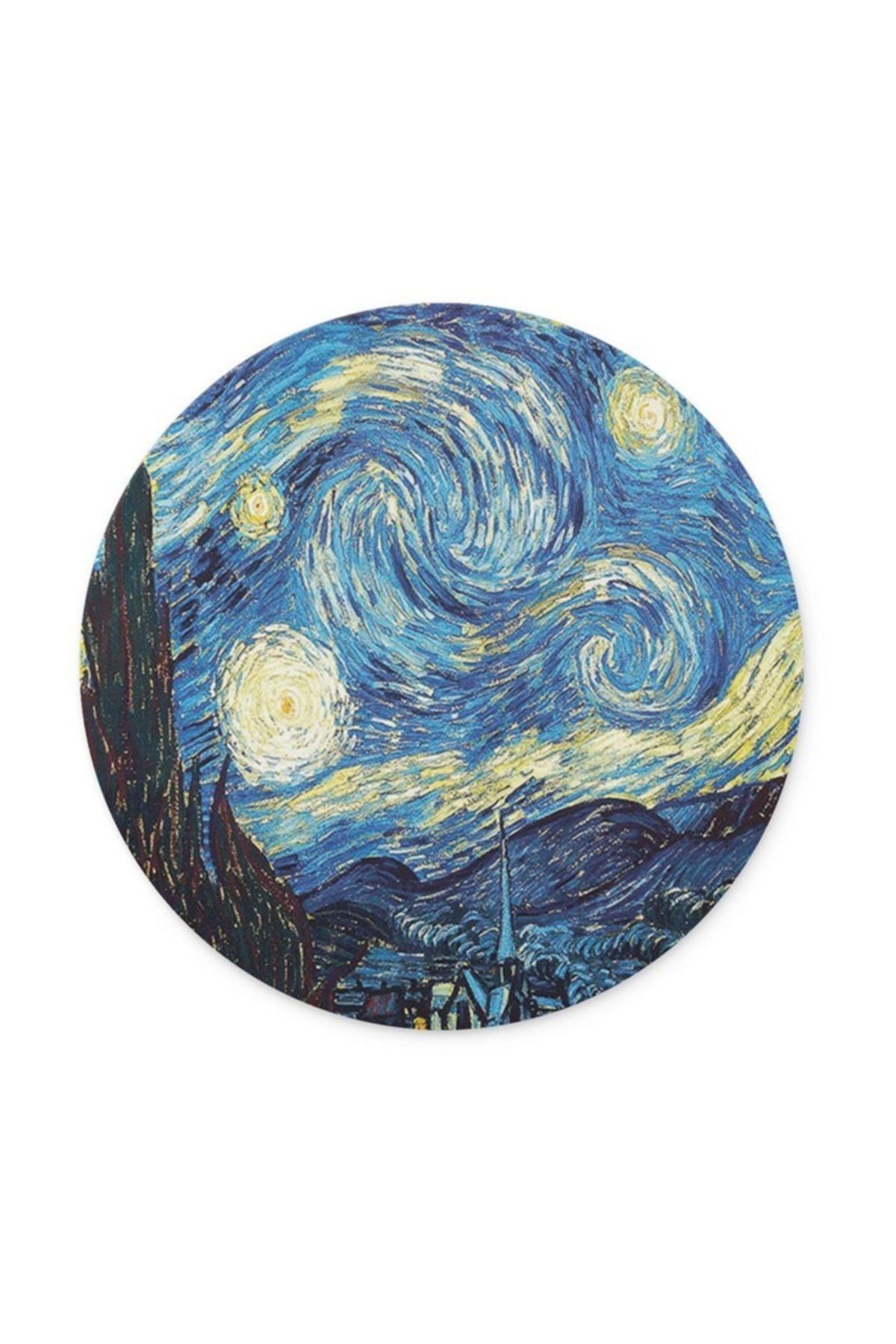 WuW Van Gogh Yıldızlı Gece Yuvarlak Mouse Pad