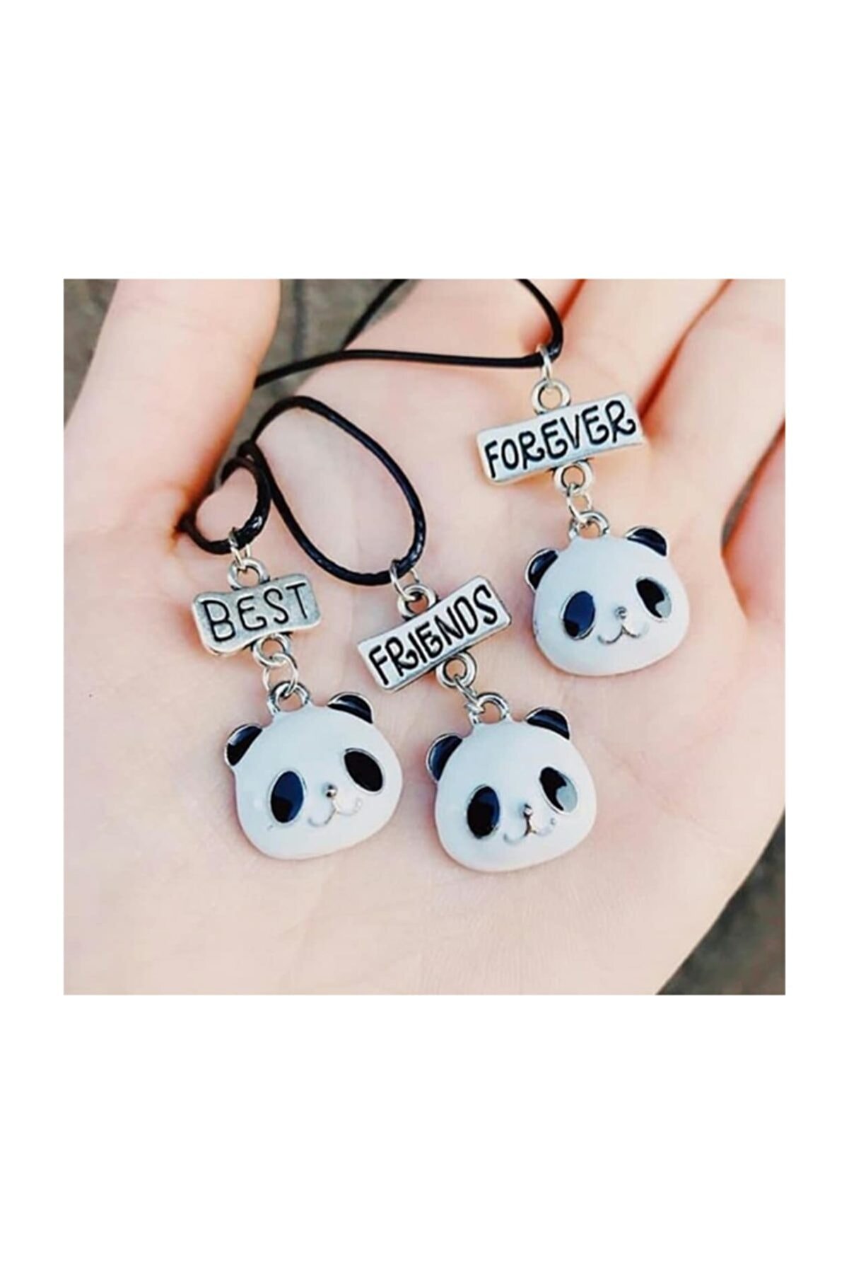LapisButik Best Friends Panda 3lü Kolye