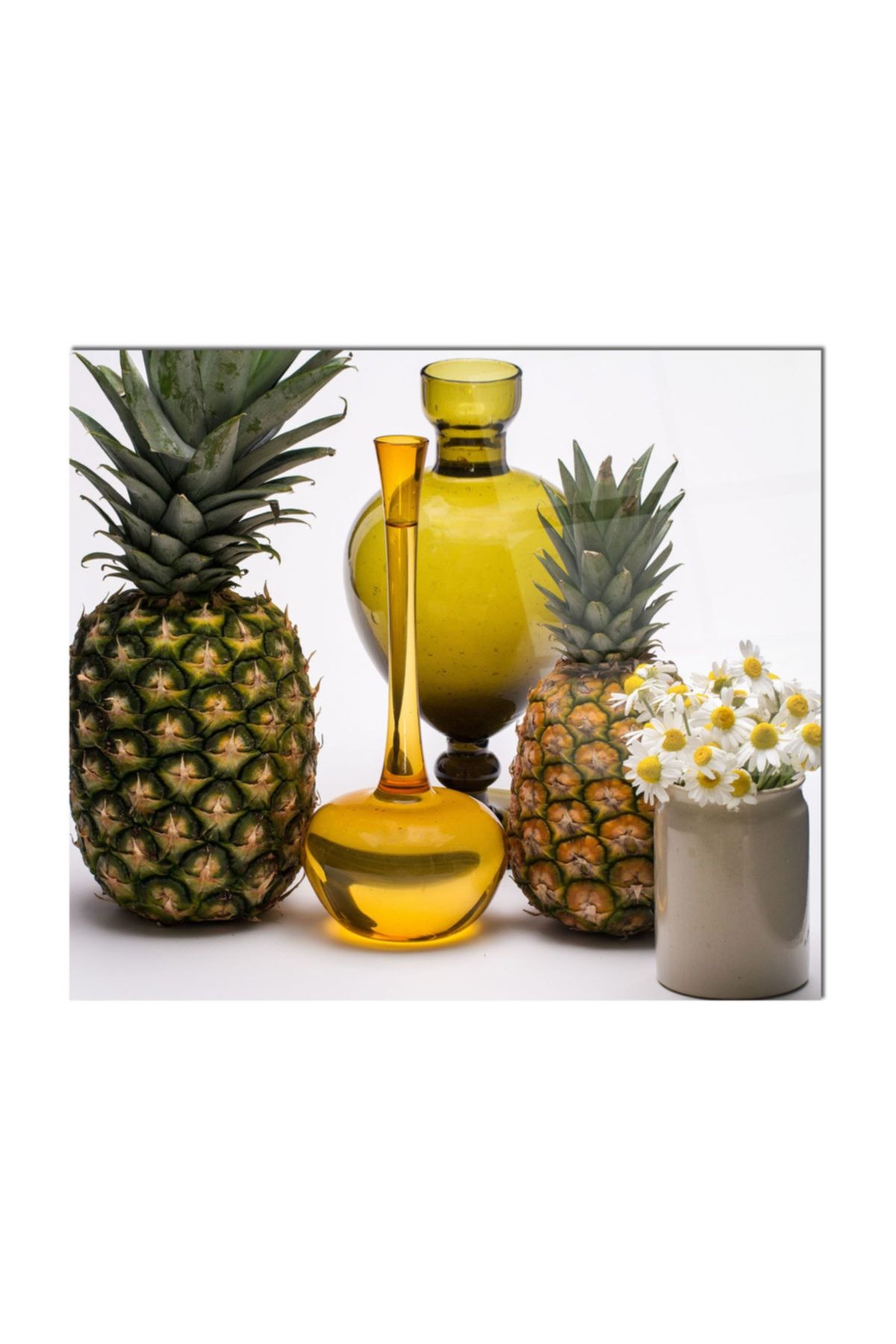 PRATİK DEKOR Cam Ocak Arkası Koruyucu Ananas Model