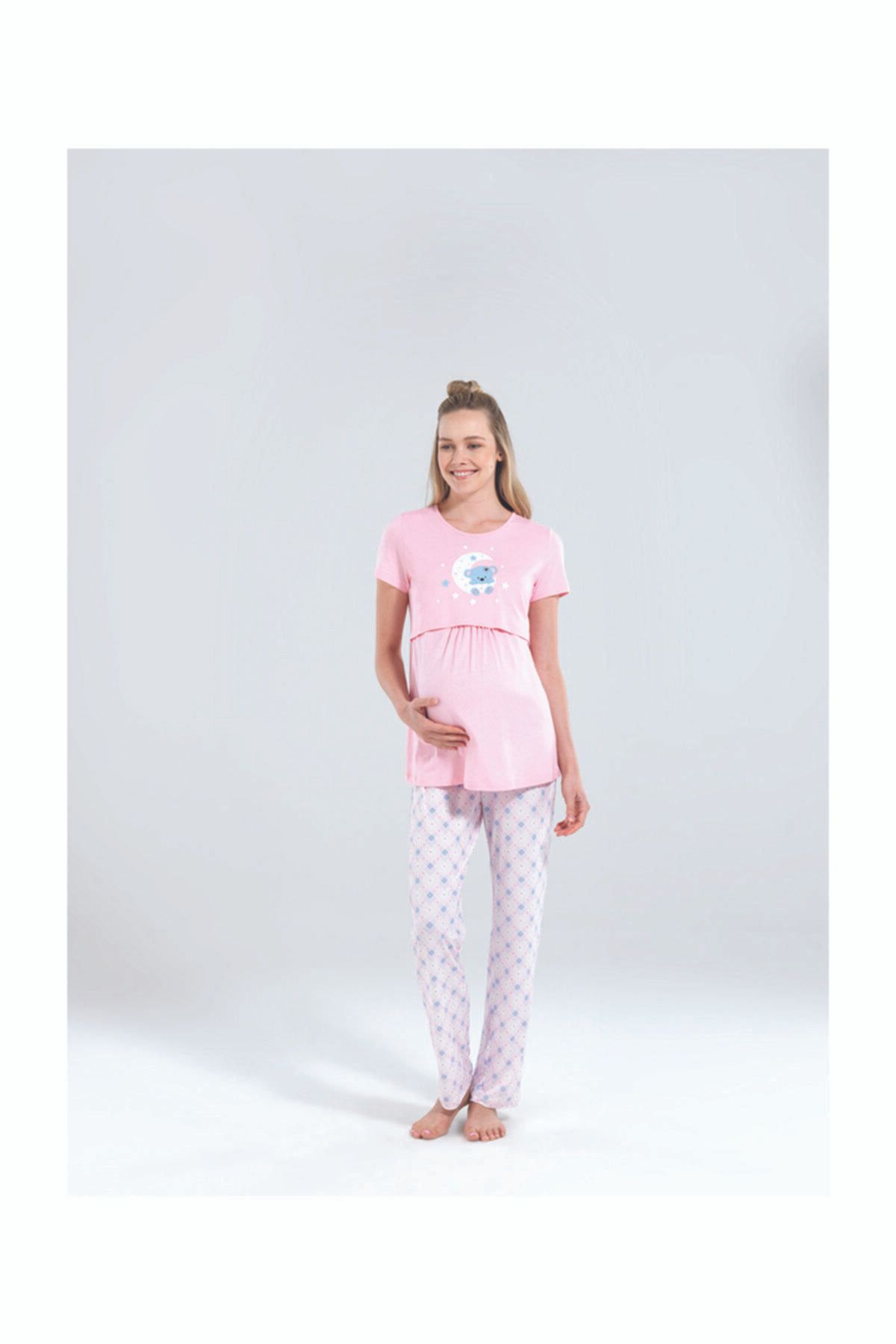 Blackspade Kadın Hamile Pijama Takımı 50209 - Pembe