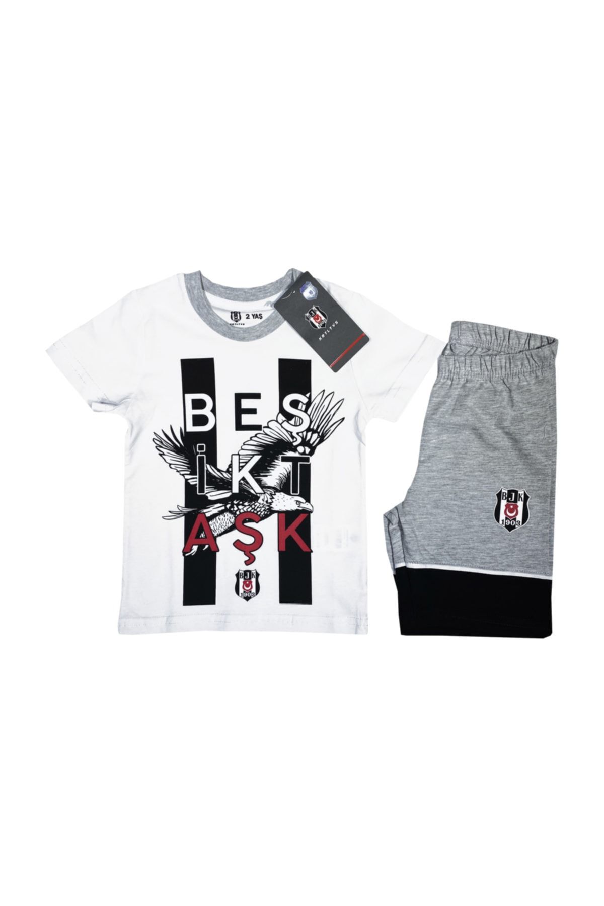 Beşiktaş Beşiktaş T-shirt Takım (2-7 Yaş) %100 Orijinal Lisanslı  -bjk2451