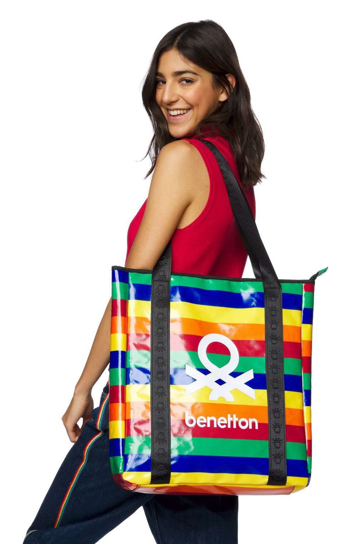 United Colors of Benetton Kadın Desenli ve Logolu Çanta 312017GZRD13Q4-901