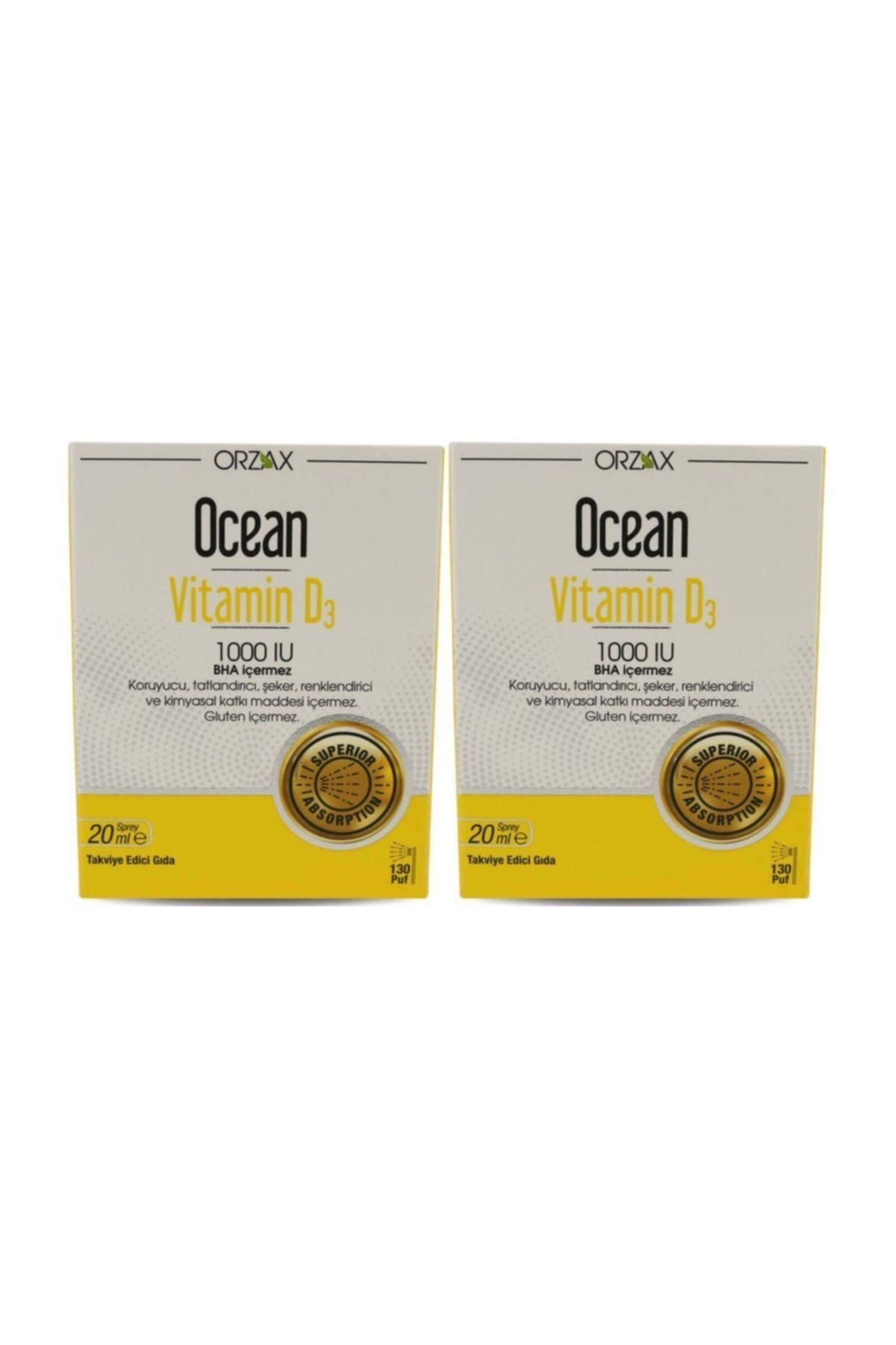 Ocean Vitamin D3 1000 Iu 20 ml Sprey 2 li Avantaj Paket