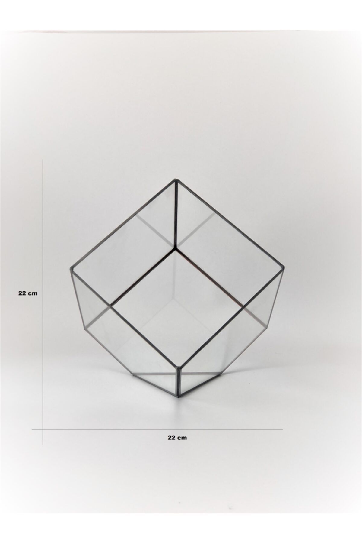 verteks Dekoratif Cam Fanus Teraryum Cam Fanus. Geometrik Cam Fanus