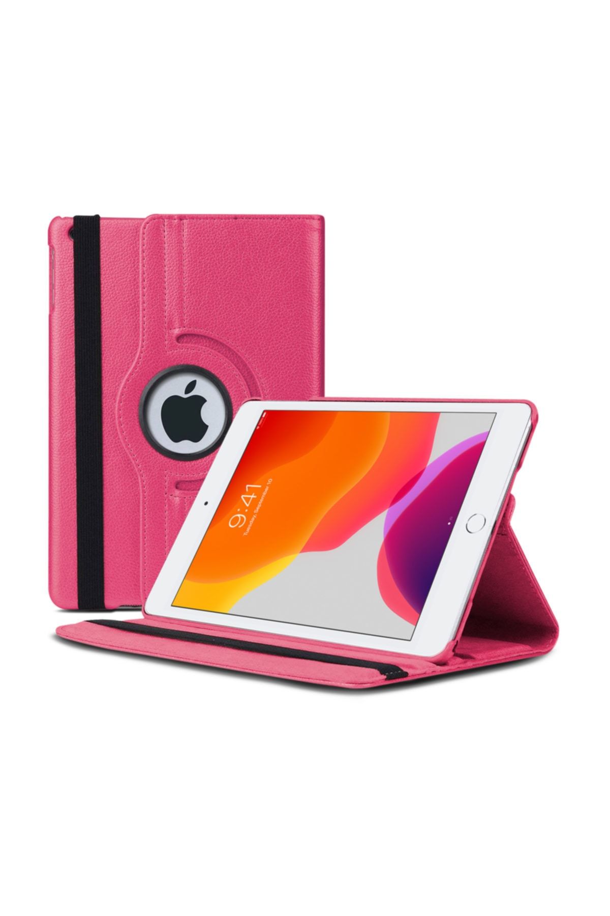 Microsonic Apple Ipad 10.2'' 7. Nesil Uyumlu Kılıf 360 Rotating Stand Deri Pembe