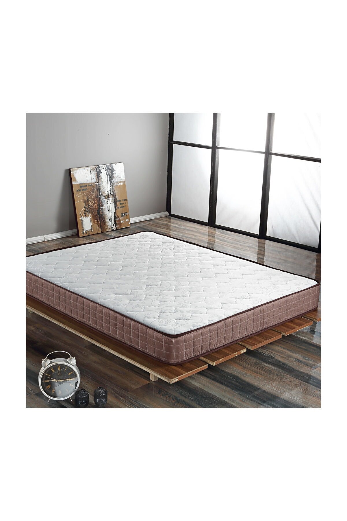US. SLEEPING Beyaz Full Ortopedik Coffee White Yaylı Yatak