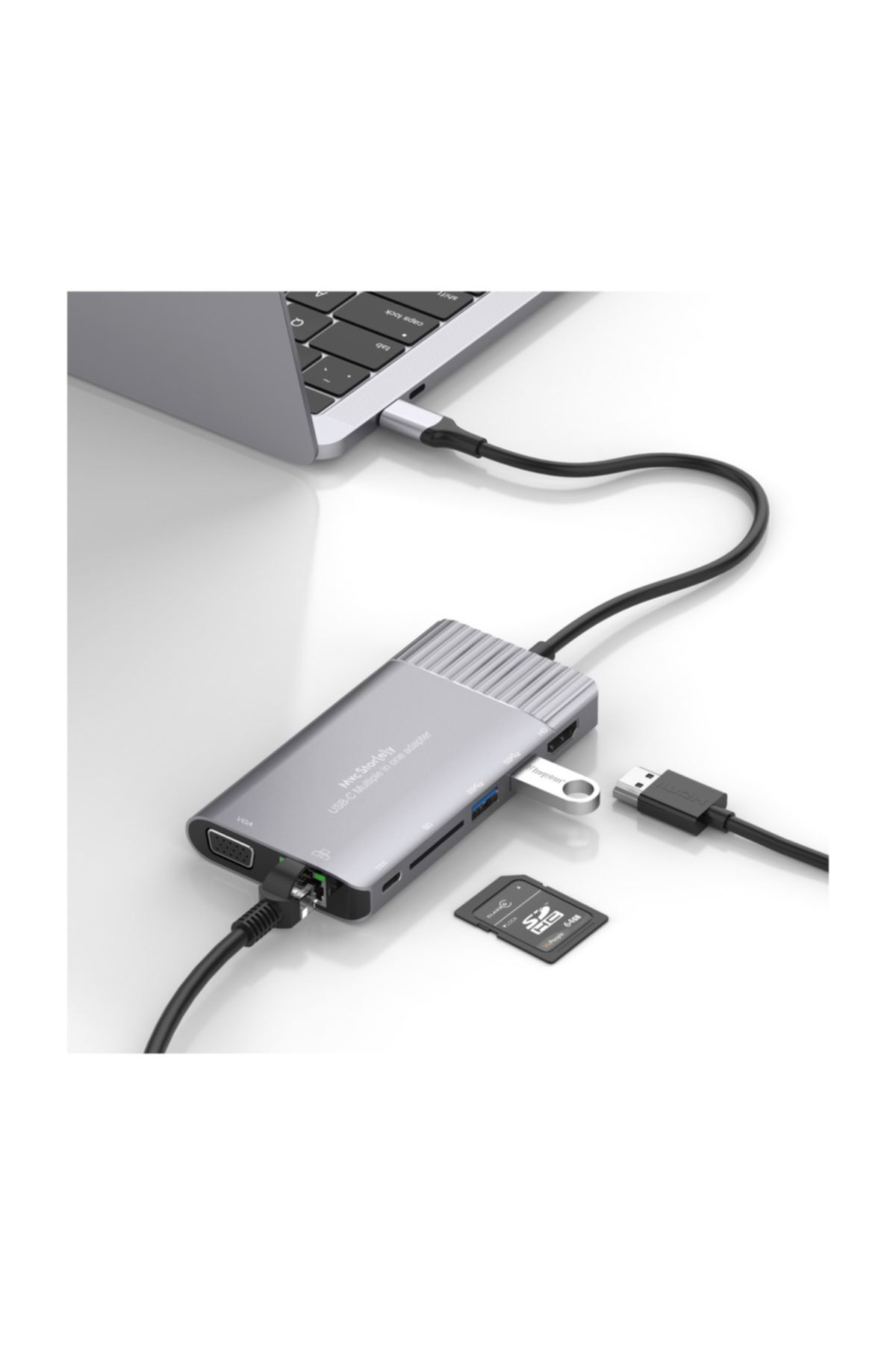 Mcstorey Type-c Hdmı Vga Ethernet Dönüştürücü Macbookpro Uyumlu Stand Usb 3.1 Kart Okuyucu 4k Full Hd 1080p