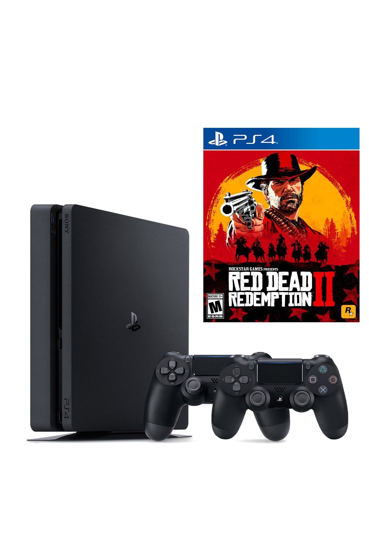 Sony Playstation 4 Slim 500 GB + 2. PS4 Kol + PS4 Red Dead Redemption 2 (Eurasia Garantili)
