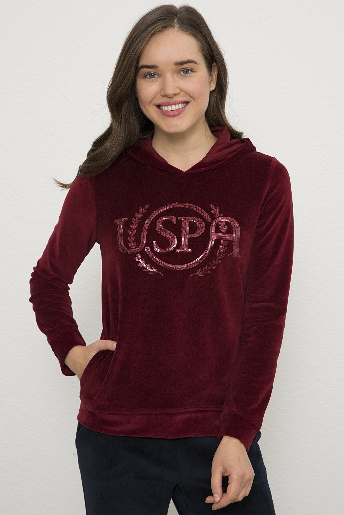 U.S. Polo Assn. Kirmizi Kadın Sweatshirt