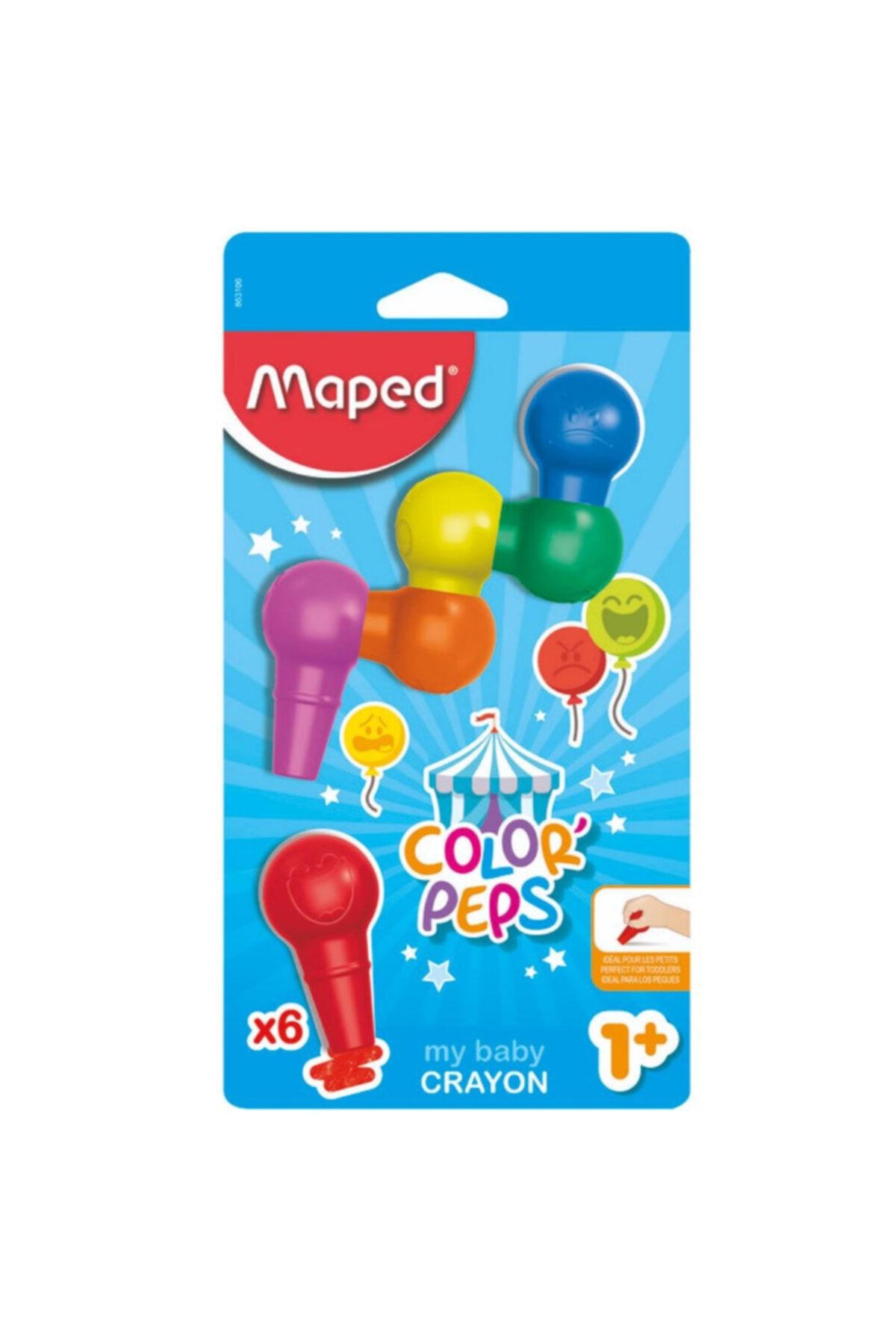 Maped Color Peps 6 Renk Bebek Keçeli Kalem Boyası Crayon 3154148631064