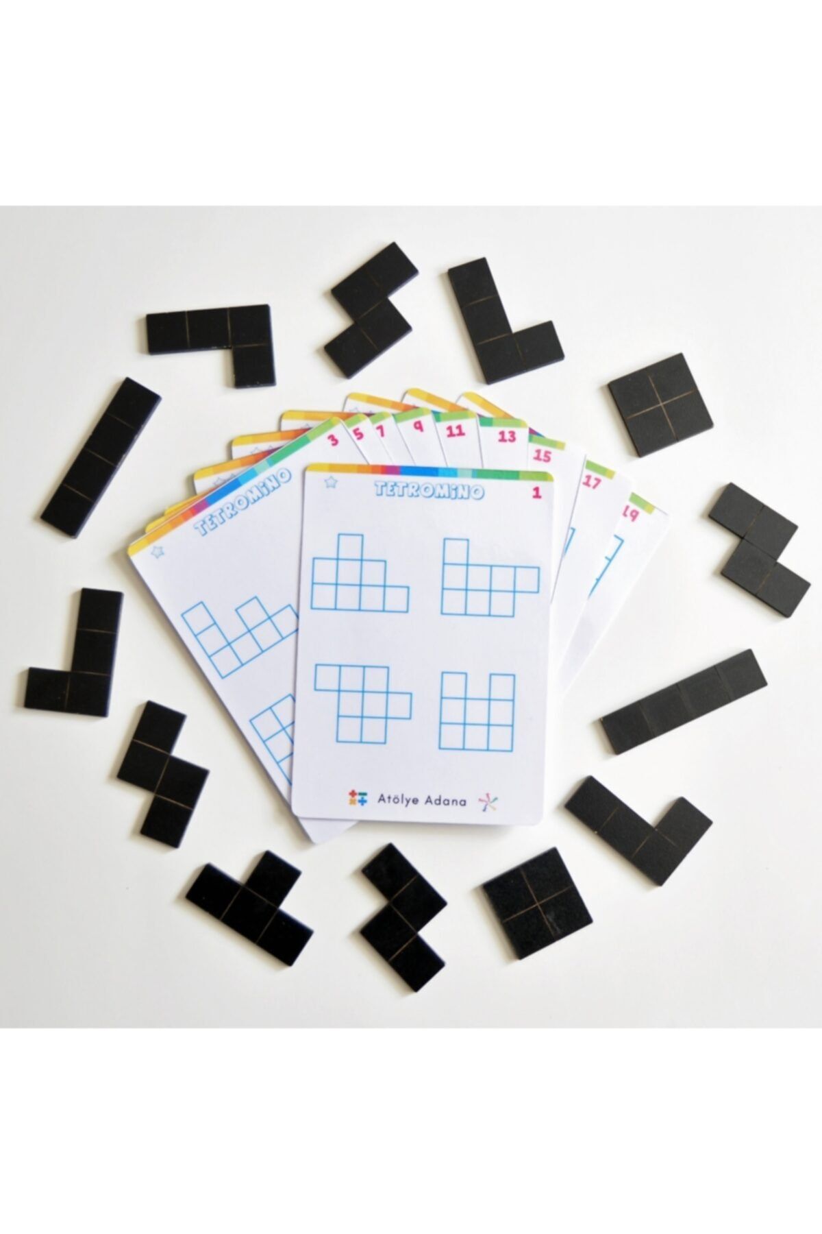 AtölyeAdana Tetromino Oyunu - Matematik Akıl Zeka Strateji Mantık Beceri Gelişim Eğitici Eğlenceli Oyun