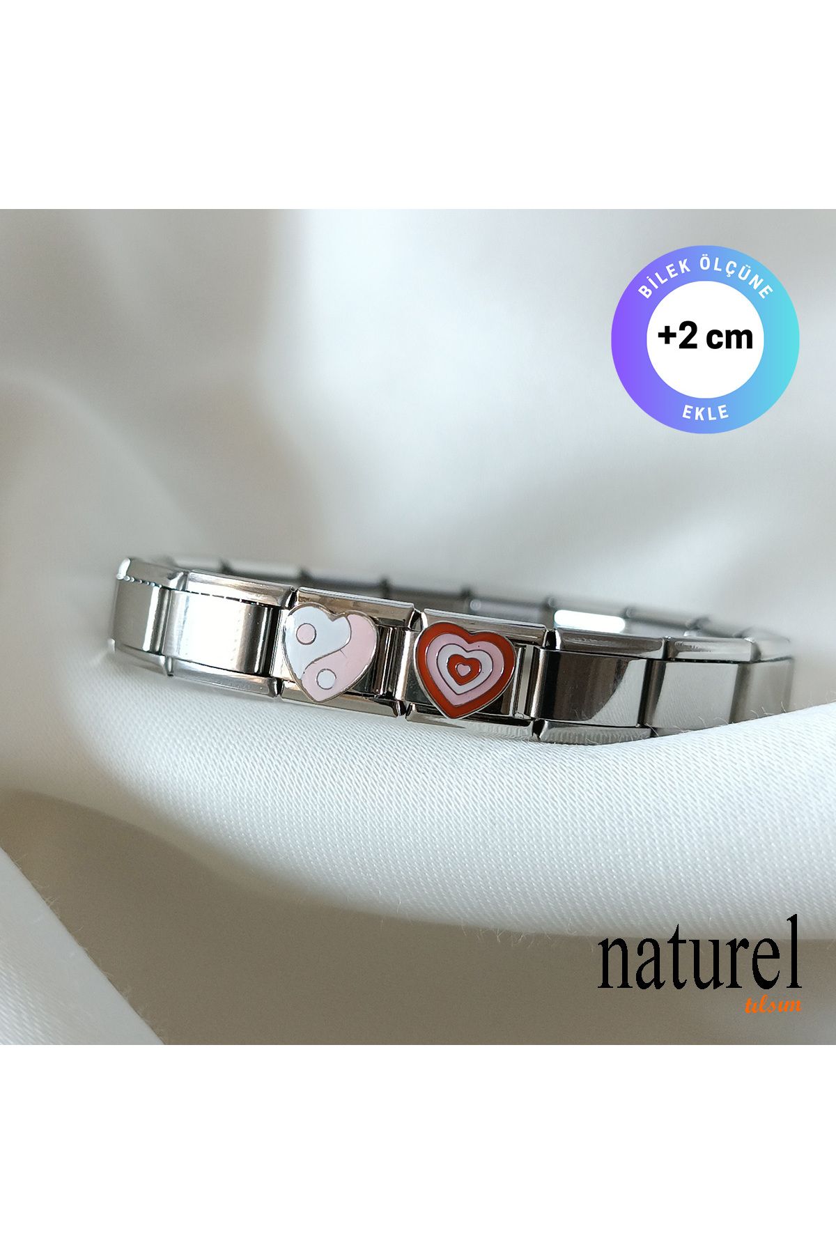 Naturel Tılsım Unisex İtalyan Charm Bileklik Paslanmaz Çelik Bileklik