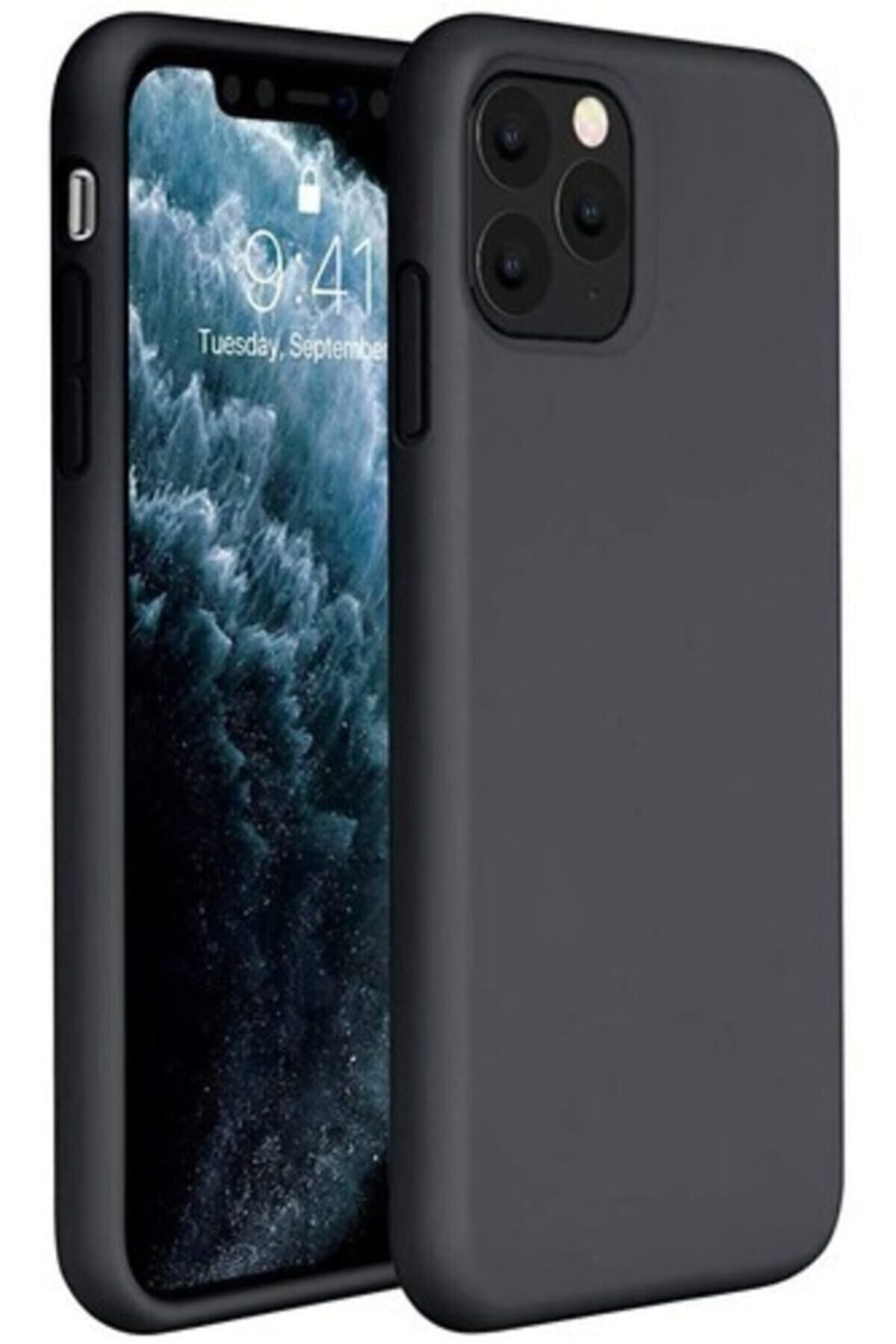 Syron Iphone 11 Pro Max 6.5" Içi Kadife Siyah Lansman Silikon Kılıf
