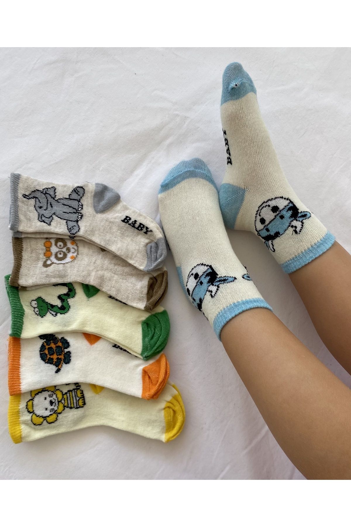 myDea 6’lı Desenli Bebek Çorabı Sevimli Koton Bebek Çorabı