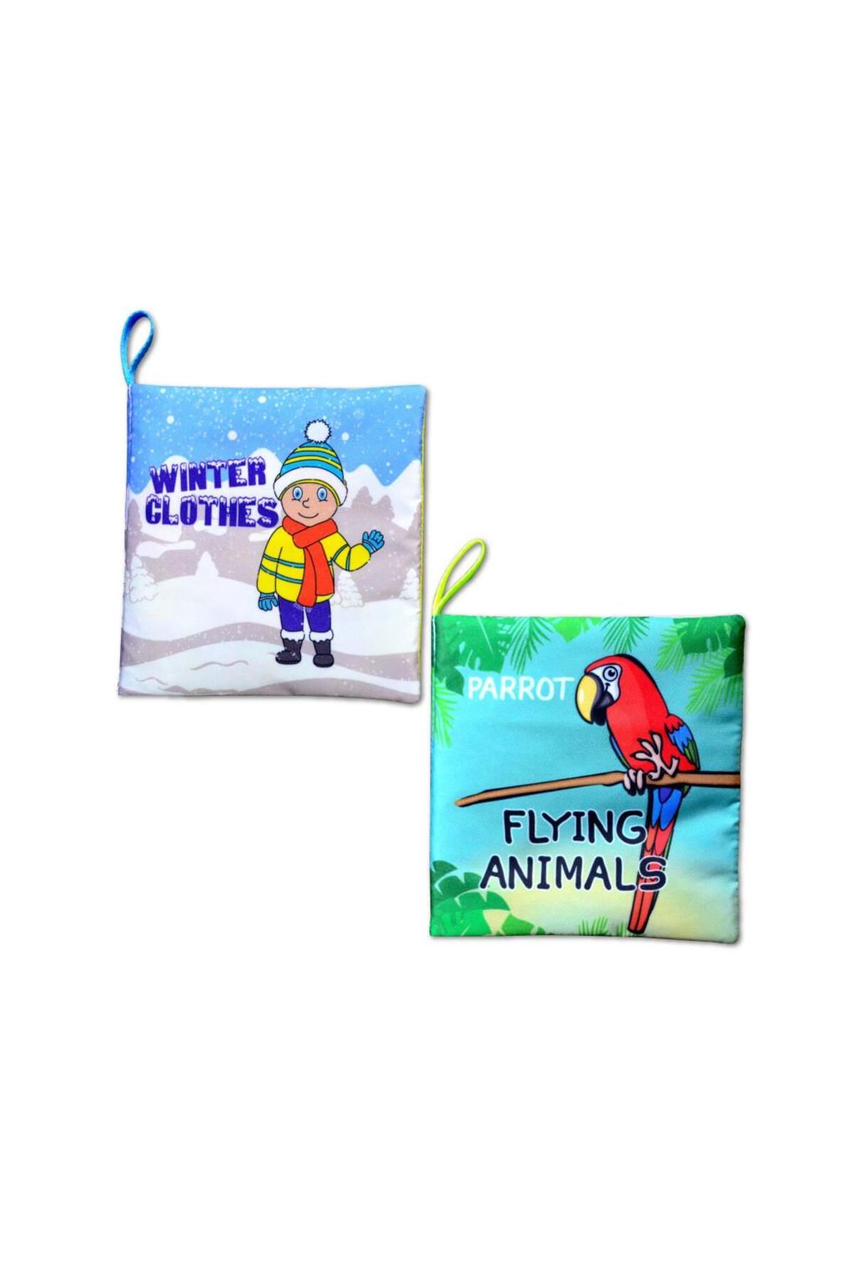 Tox 2 Kitapİngilizce Kışlık Giysiler ve Uçan Hayvanlar Kumaş Sessiz Kitap E124 E133 - Bez Kitap