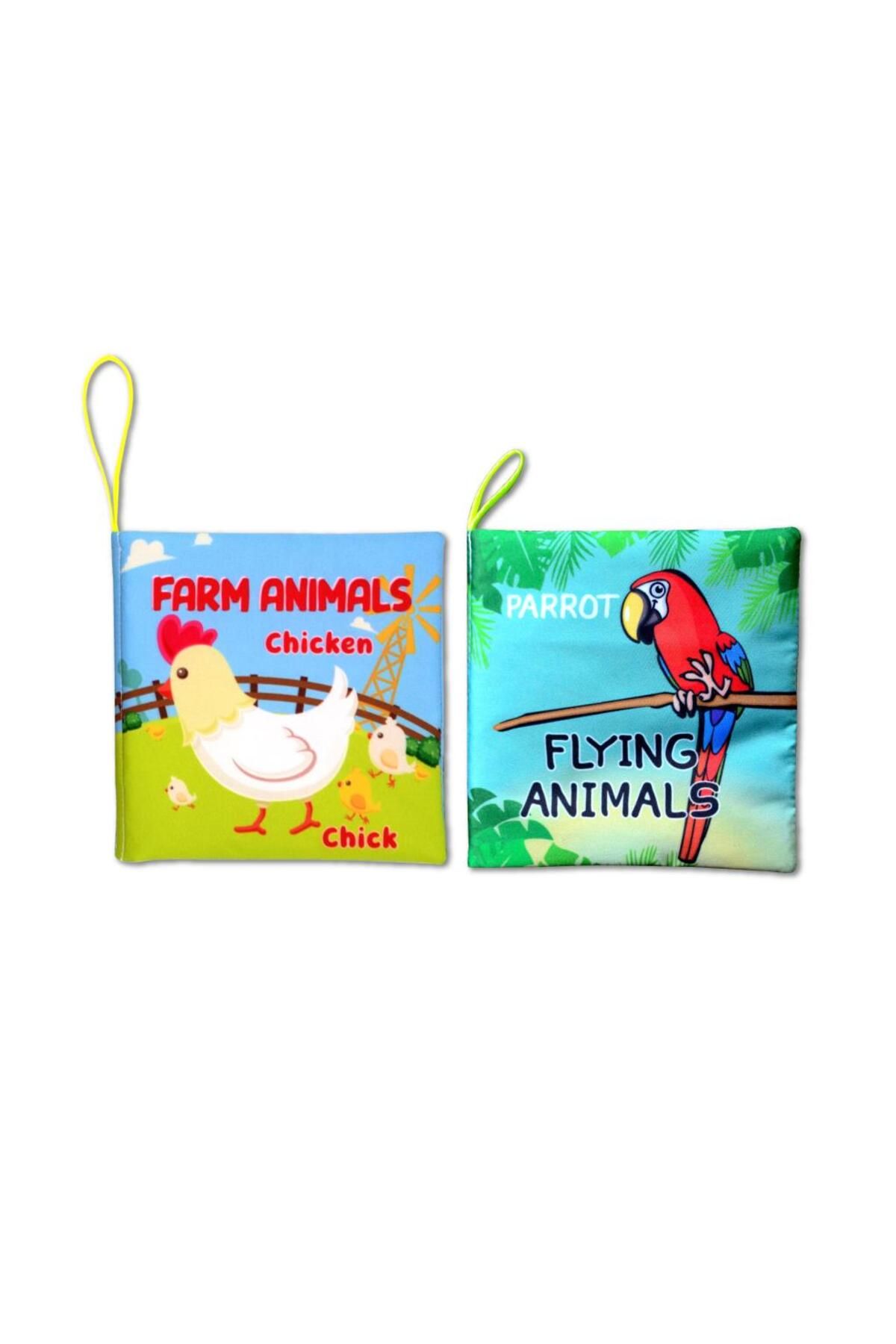 Tox 2 Kitapİngilizce Çiftlik Hayvanları ve Uçan Hayvanlar Kumaş Sessiz Kitap E119 E139 - Bez Kitap