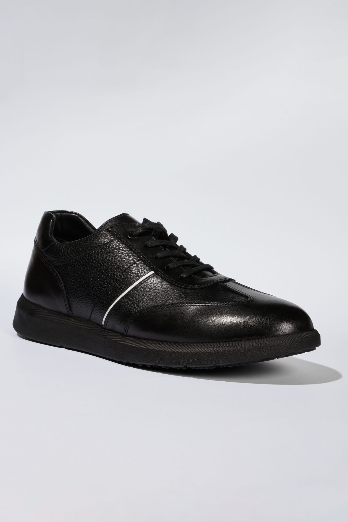 Altınyıldız Classics Erkek Siyah %100 Deri Sneaker Ayakkabı