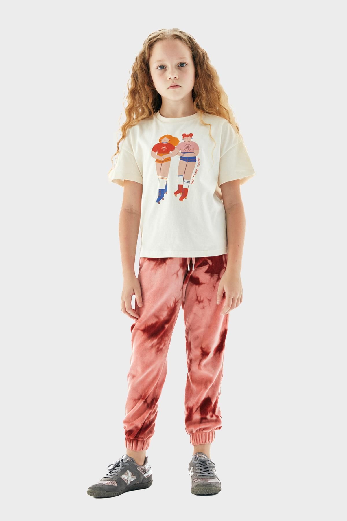 Tyess Kız Çocuk Krem T-Shirt 23PFWTJ4509