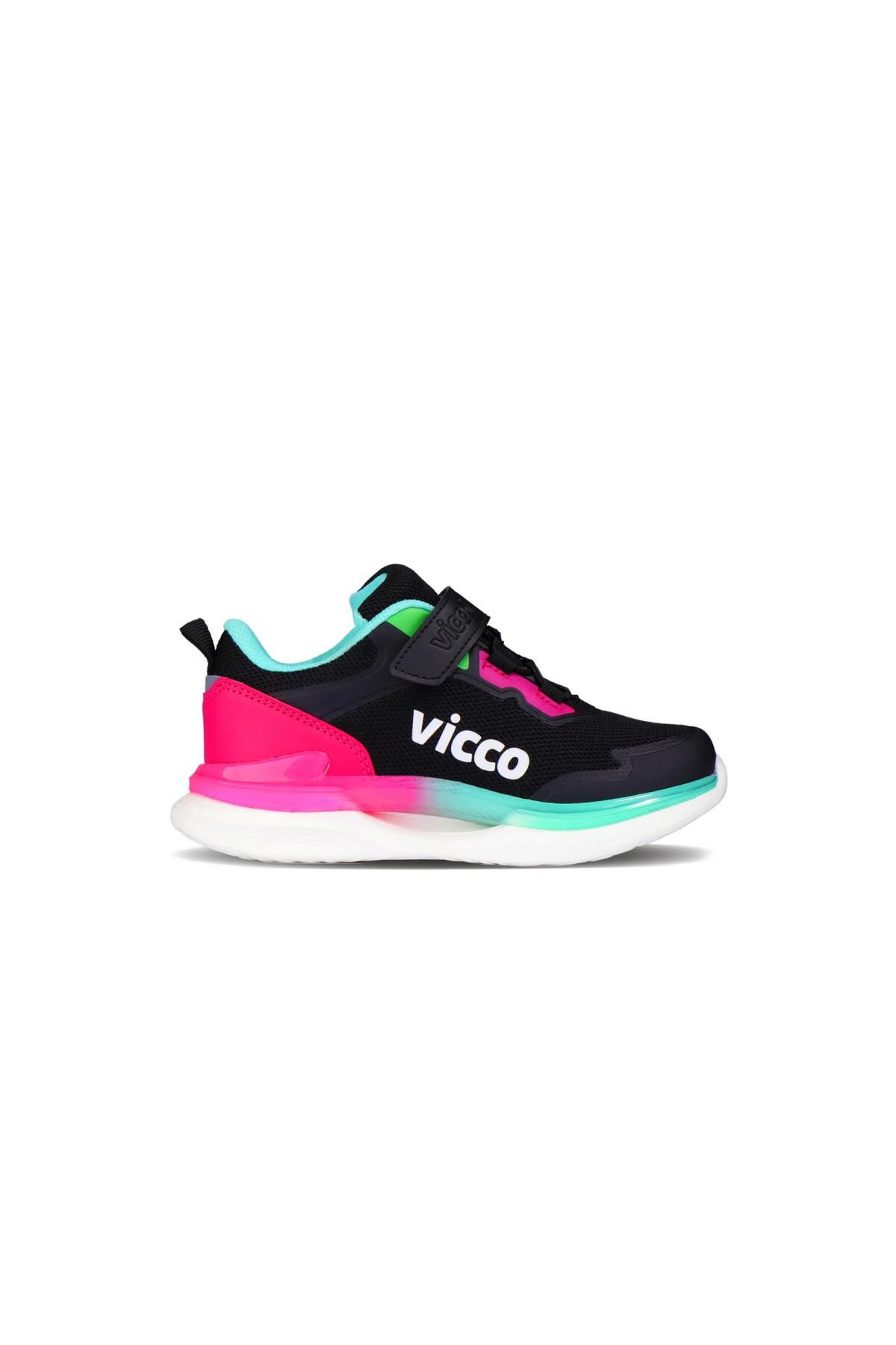 Vicco Yancy Hafif Ortopedik Kız Çocuk Siyah/Fuşya Sneaker