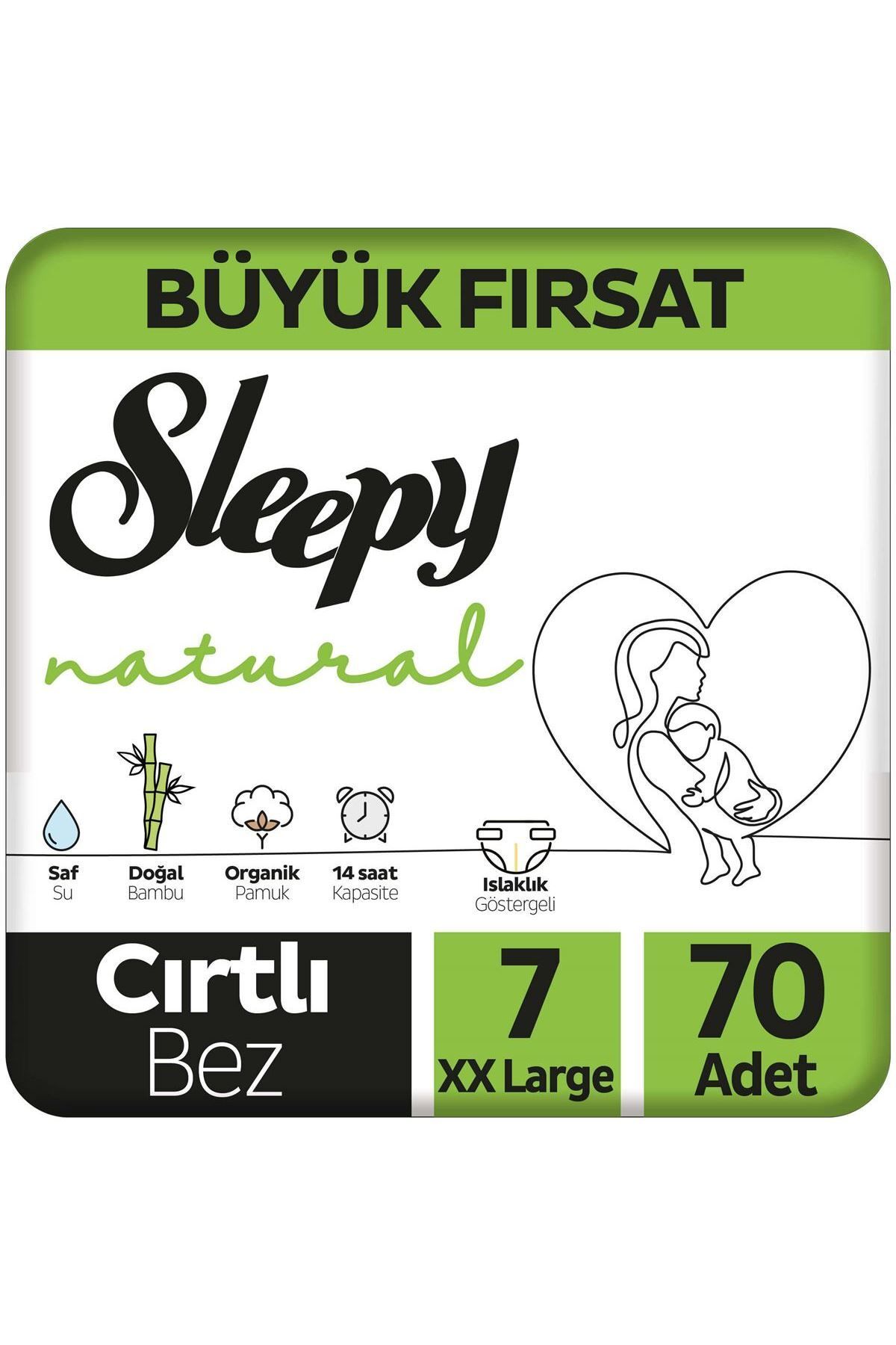 Sleepy Natural Büyük Fırsat Paketi Bebek Bezi 7 Numara Xxlarge 70 Adet