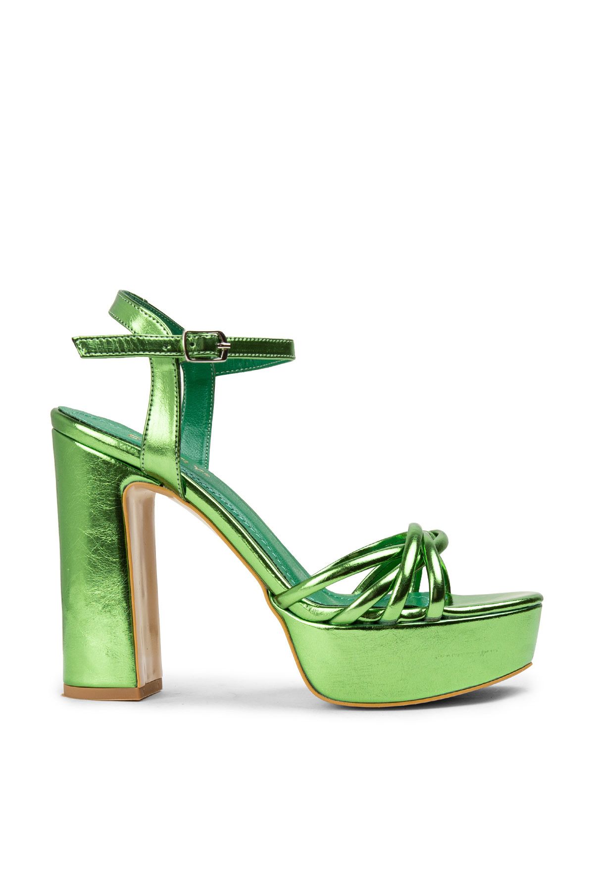 Deery Yeşil Platform Topuklu Kadın Abiye Ayakkabı