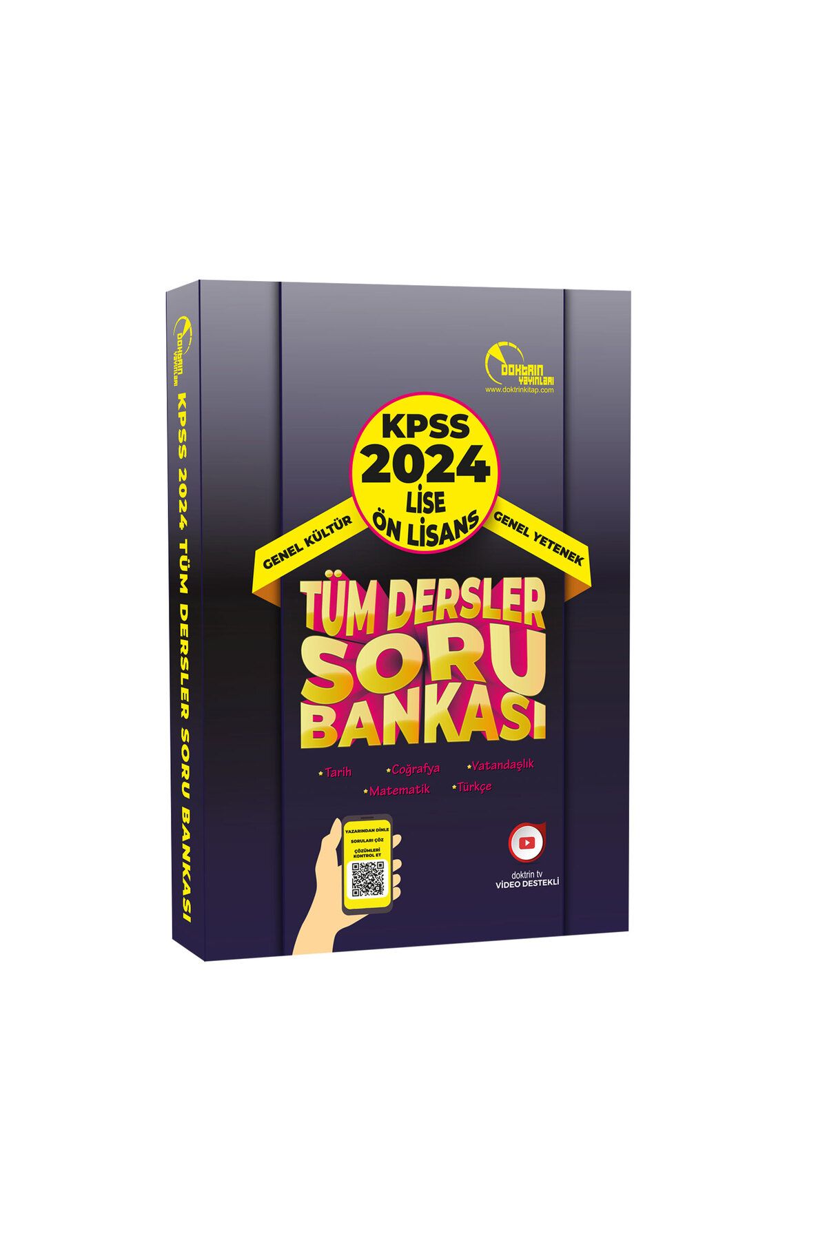 Doktrin Yayınları 2024 KPSS Lise Önlisans Tüm Dersler Tek Kitap Soru Bankası (3.000 Soru)