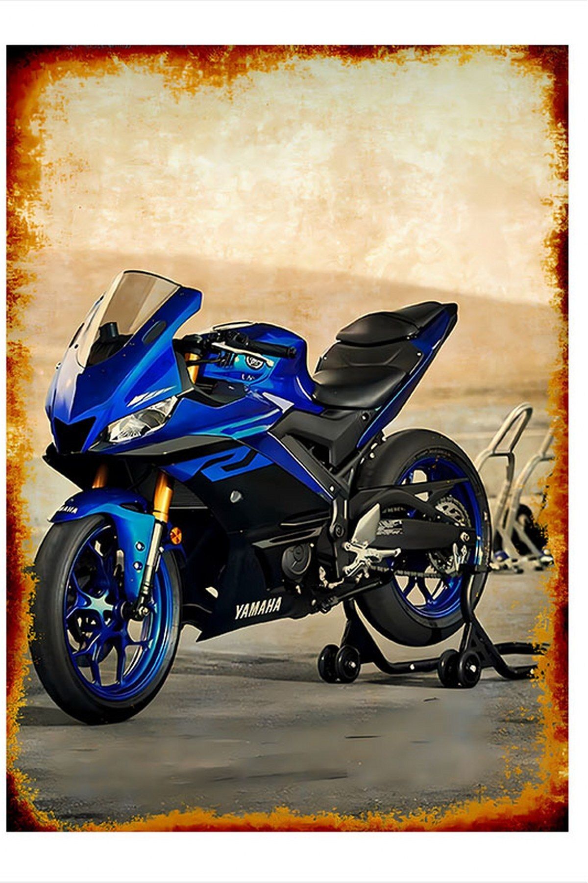 Teknomeg Karizma Tablo Yamaha Motosiklet Modern Ahşap Tablo 18cm X 27cm