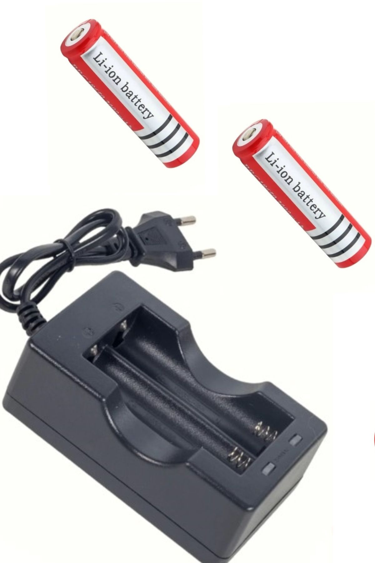 usin 2 ADET 3,7 VOLT 4800 MAH 18650 Li-on Şarj Edilebilir Başlıklı Pil +2 li 18650 Pil Şarj Cihazı Aleti