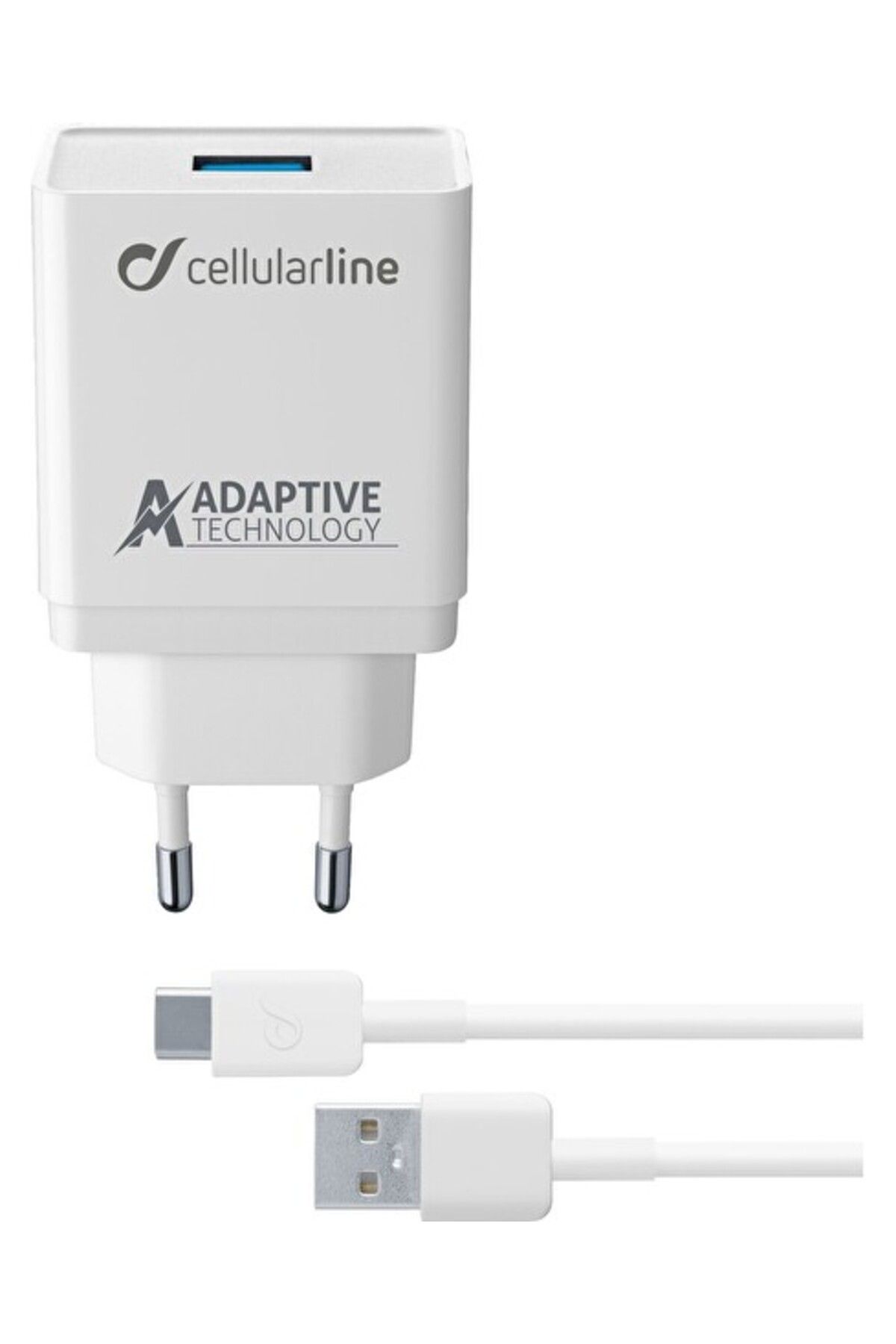 Cellular Line Beyaz Type-C Seyahat Şarjı 15W(Kablo+Adaptör)