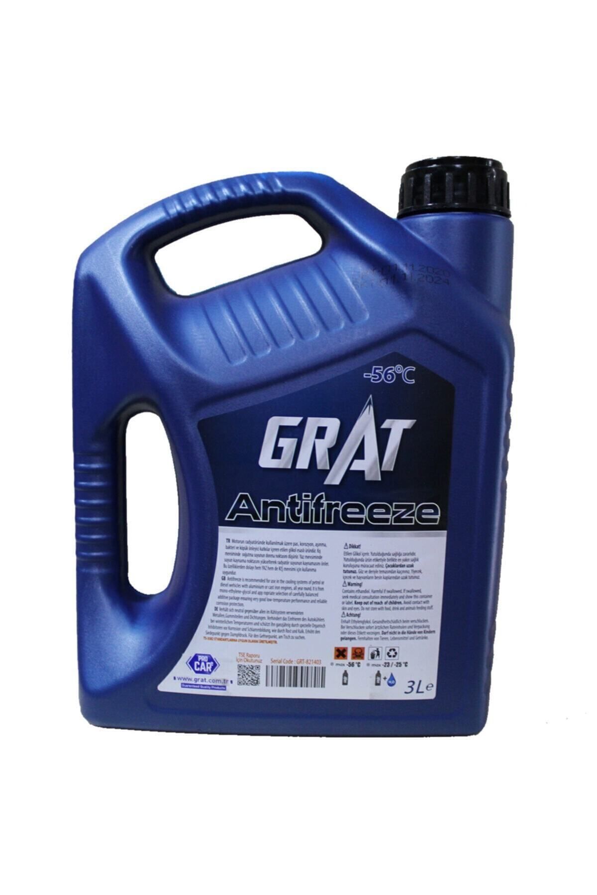 GRAT Premium Mavi Seri 3 Lt Antifriz -56 Derece (2023) Blue Anti-freeze