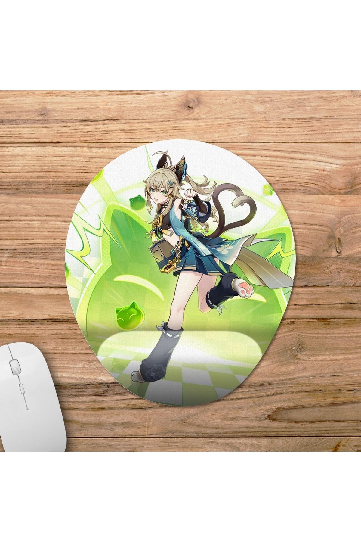 Pixxa Kirara - Genshin Impact Bilek Destekli Mousepad Model - 3 Oval