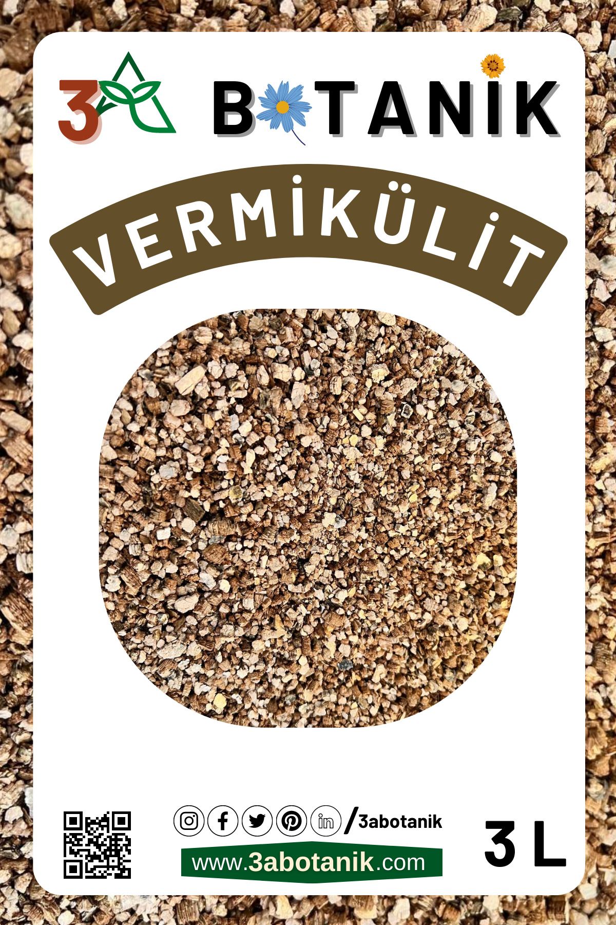 3A BOTANİK Vermikülit, Zirai Vermikülit, 3 Litre