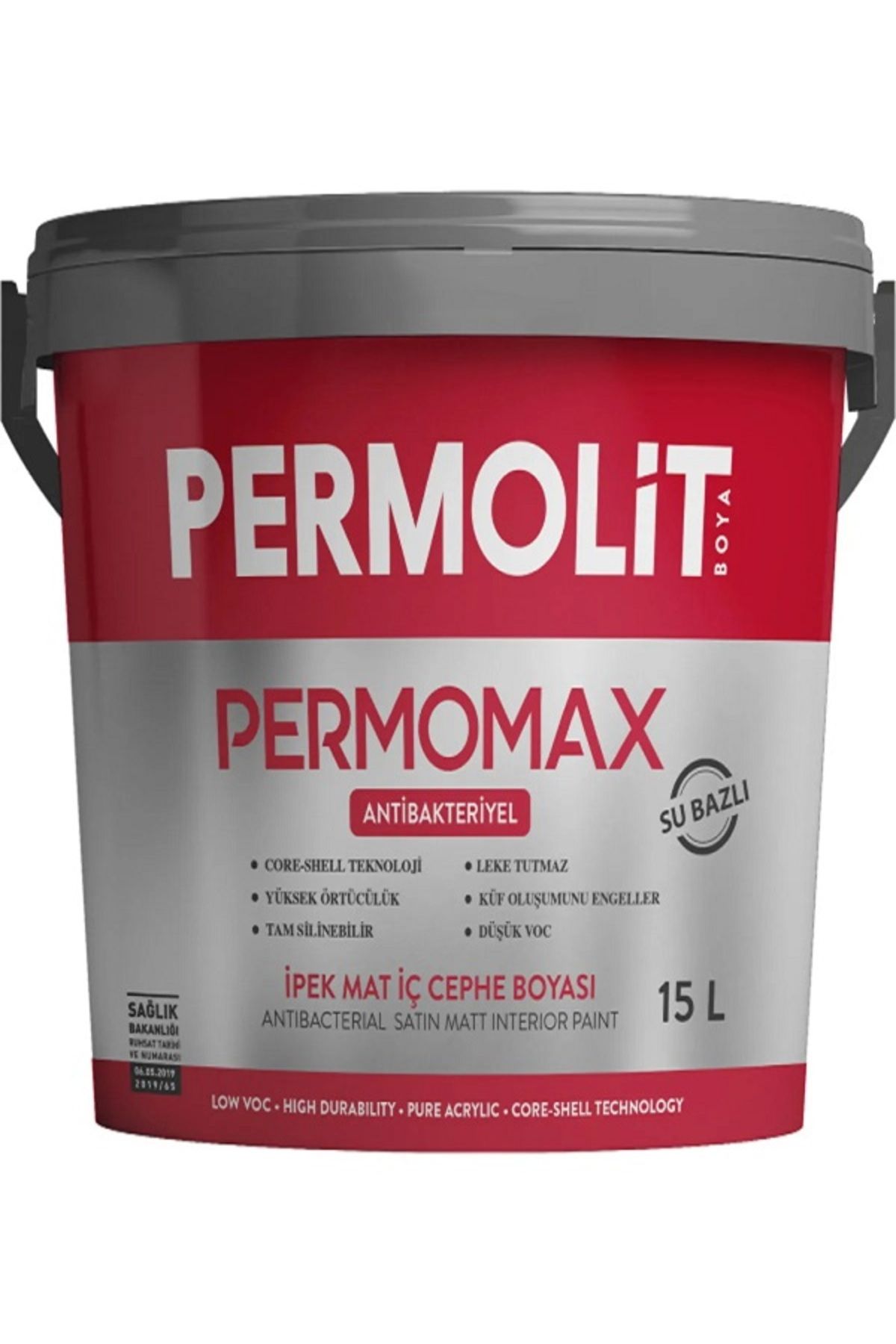 Permolit Permomax Antibakteriyel Küf ve Rutubet Önleyici Silikonlu Silinebilir Iç Cephe Duvar Boyası Beyaz