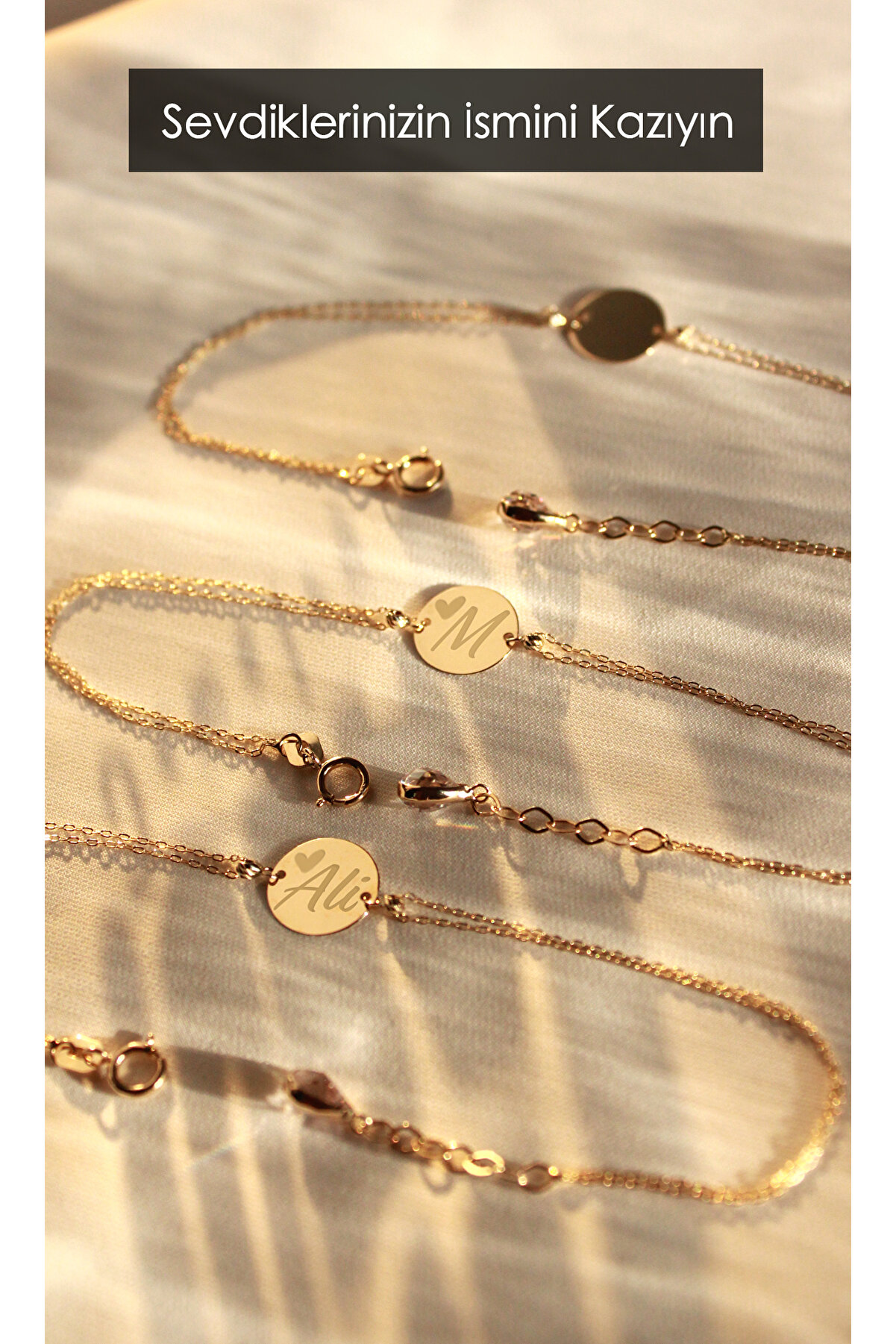 TUBA KUYUMCULUK 14 Ayar Altın Isimli Bileklik, Hediye Isim Yazılı