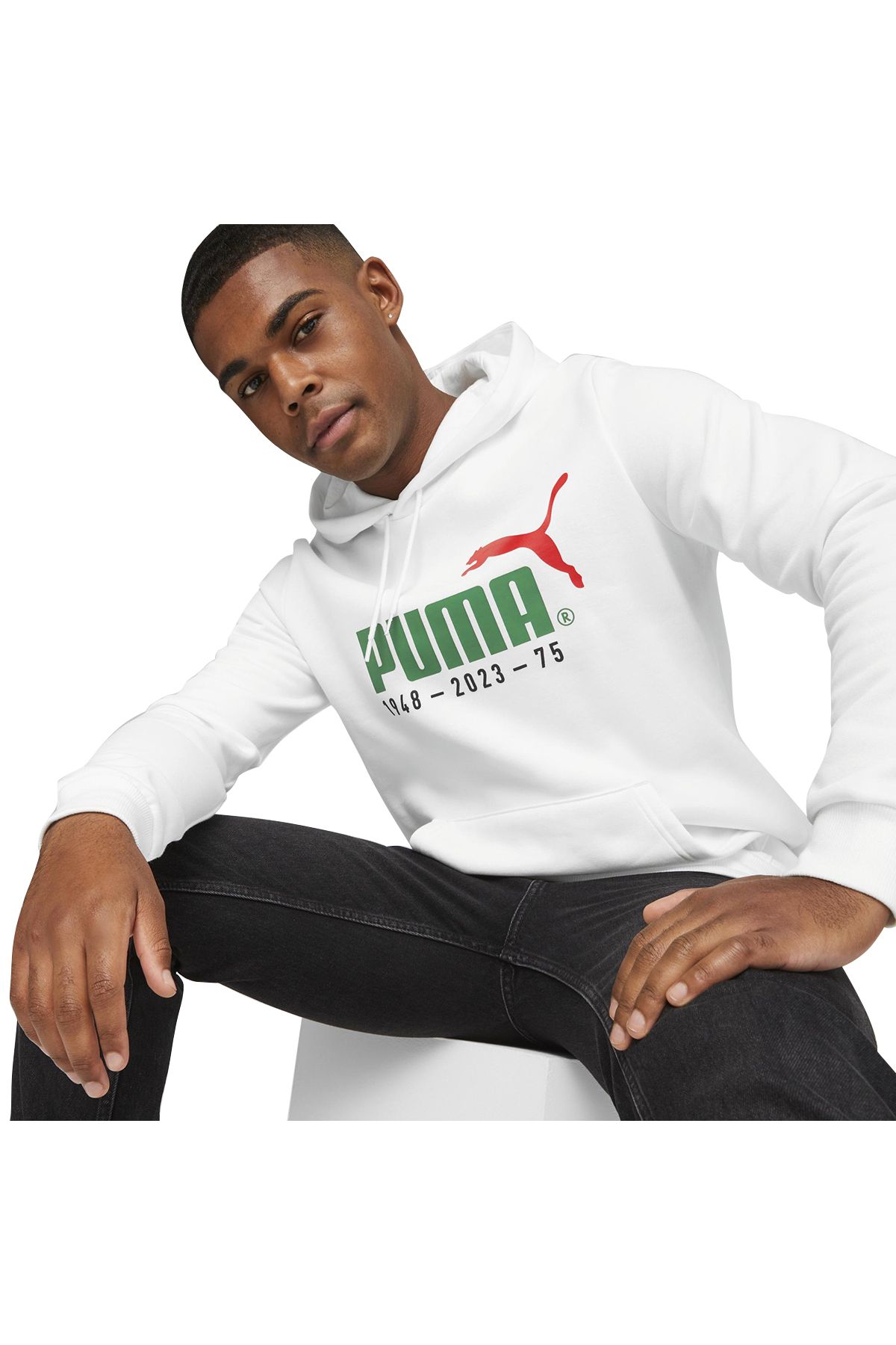 Puma No. 1 Logo Celebration Erkek Beyaz Günlük Stil Sweatshirt 67602102