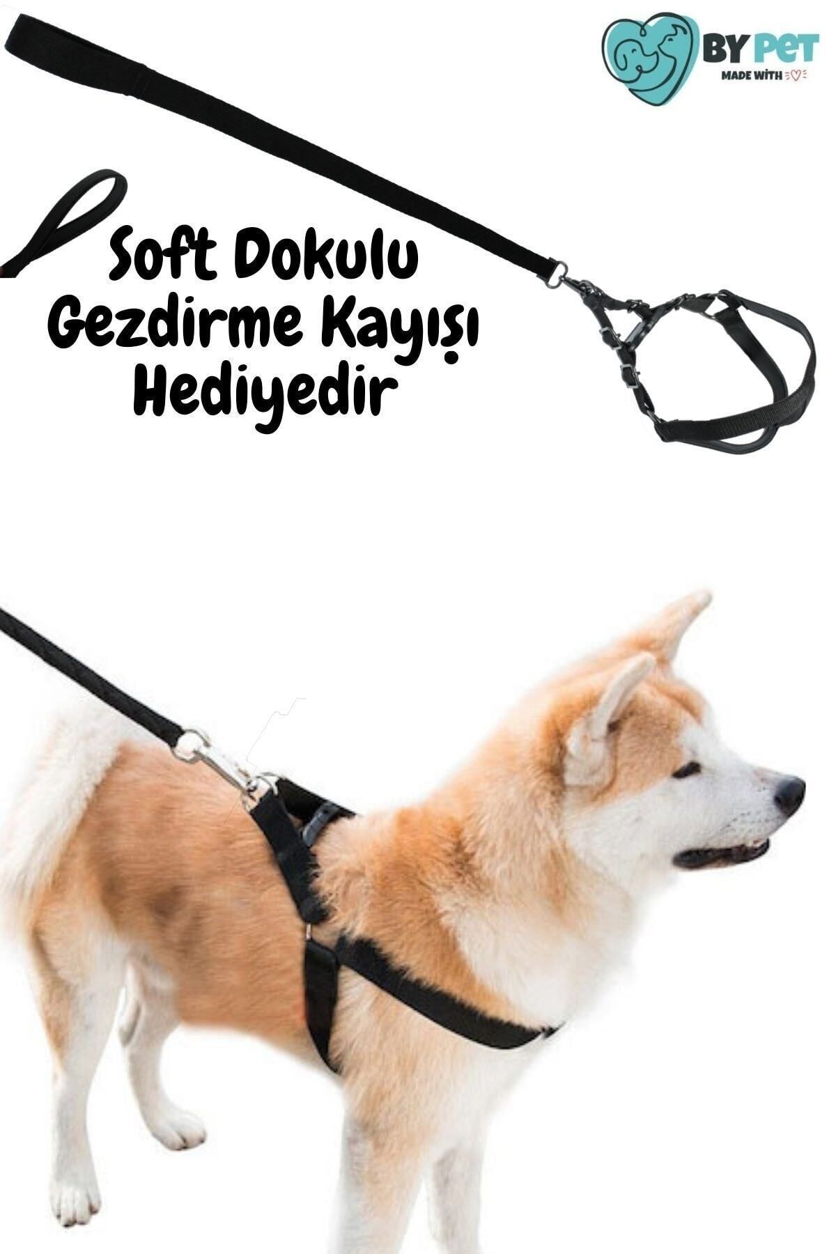 BYPET Soft Tabanlı Güvenli Ve Konforlu Köpek Göğüs Tasması Seti - Medium Beden