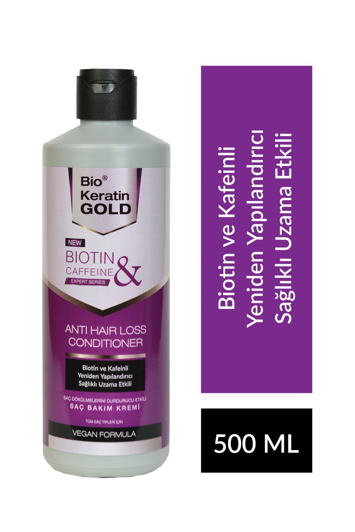 Bio Keratin Gold Biotin & Kafein Saç Dökülme Karşıtı Hızlı Uzama Etkili Saç Kremi 500 ml