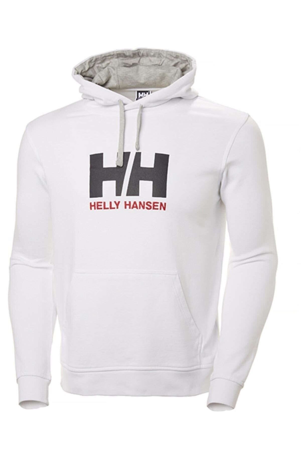 Helly Hansen Logo Hoodıe Kapişonlu Erkek Beyaz Sweatshirt Hha.33977-hha.001