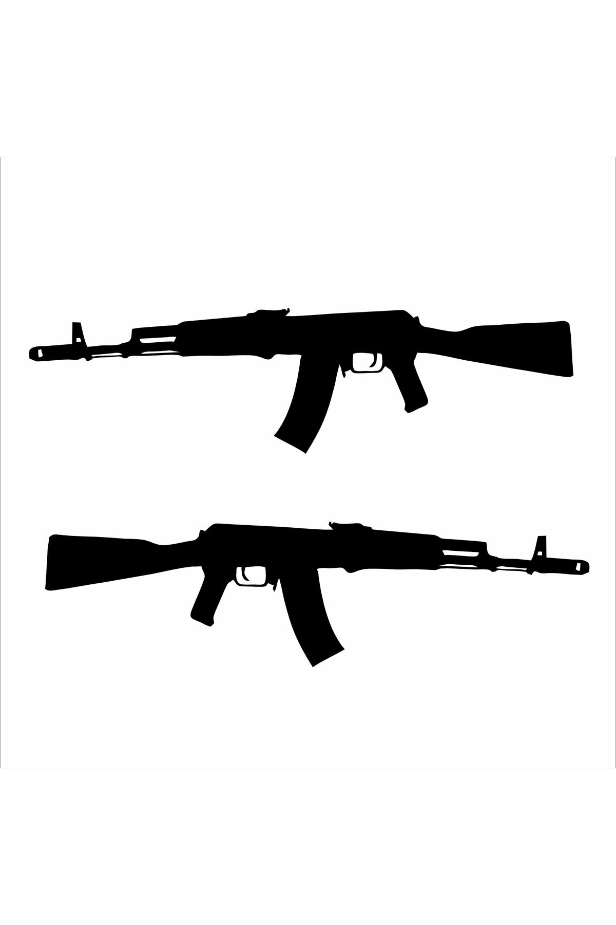 S&S HEDİYELİK EŞYA ak47 Kalashnikov Pubg 15x5 cm 2 adet Araba Araç Oto Motor Sticker Etiket Folyo