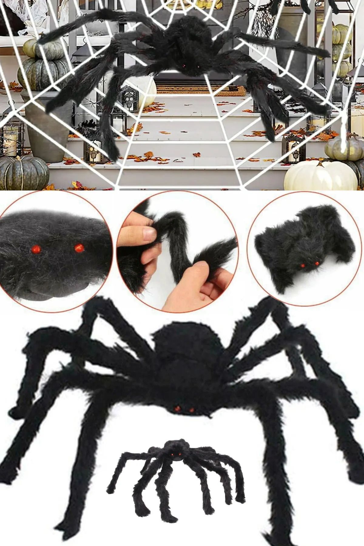Big Party Halloween Örümcek Figür 30 Cm Siyah